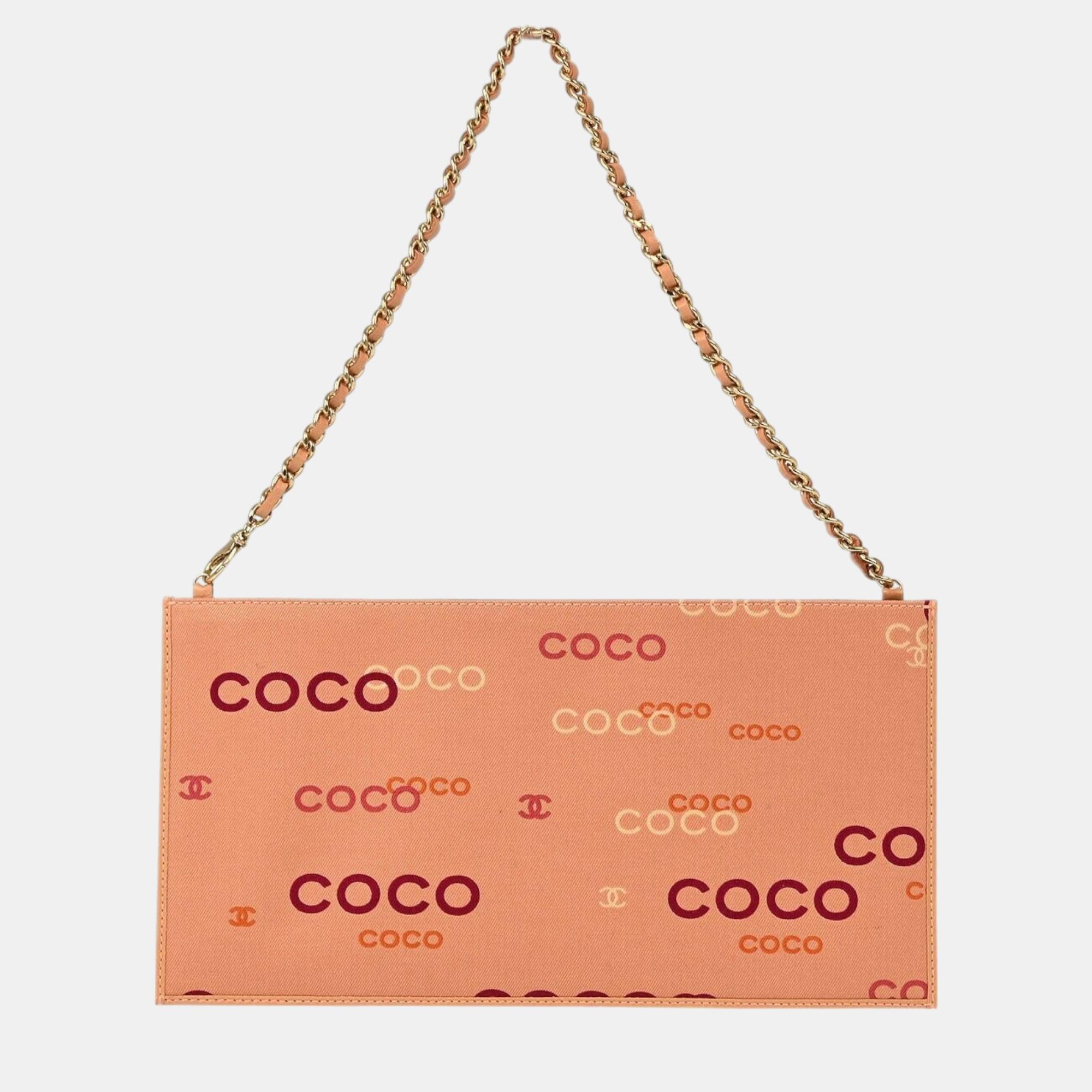 

Chanel Pink Canvas Coco Chain Handbag