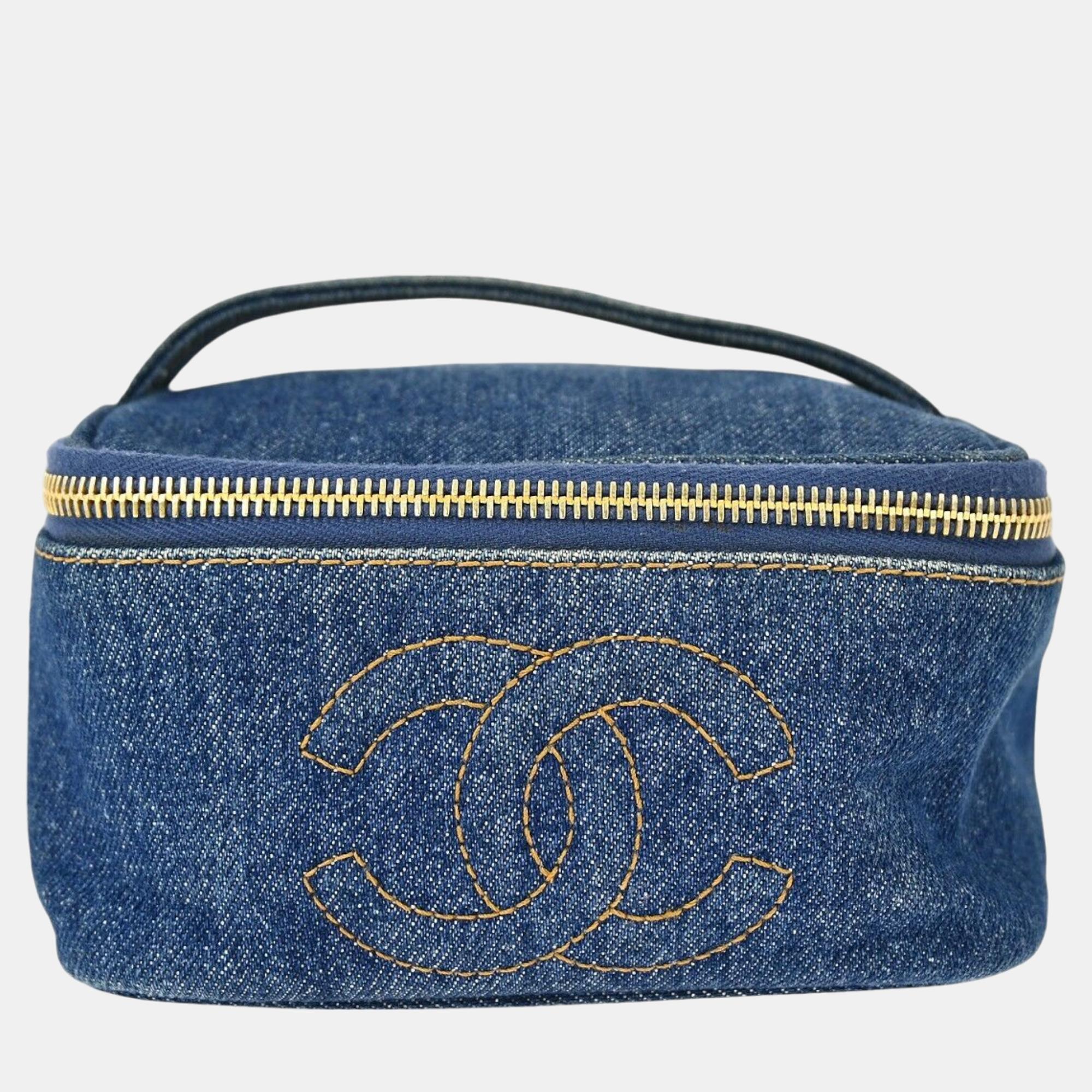 

Chanel Blue Denim Vanity Handbag