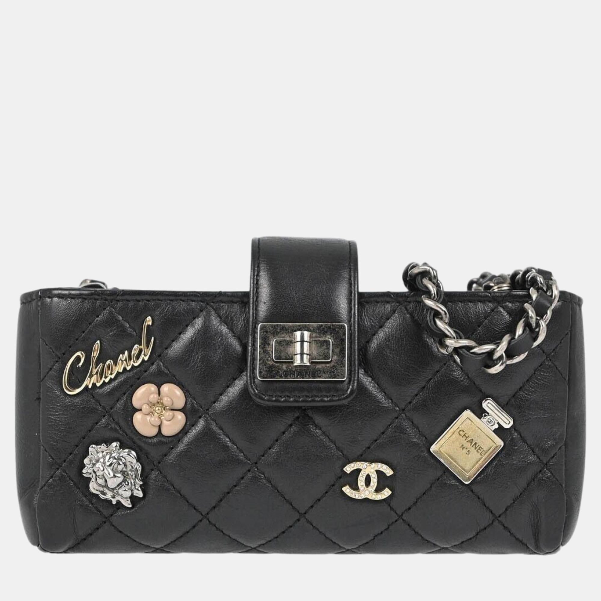 

Chanel Black Lambskin Mademoiselle Lock Shoulder Bag