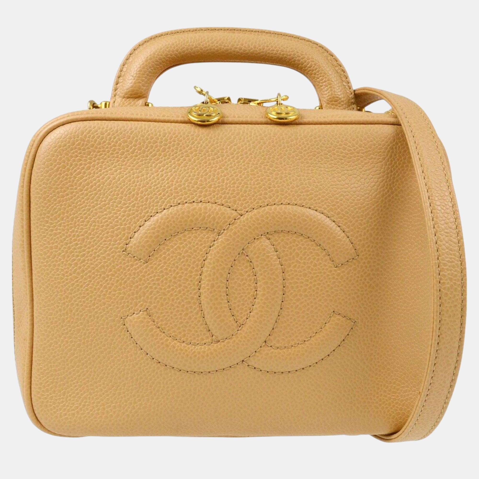 

Chanel Beige Calfskin Vanity Handbag