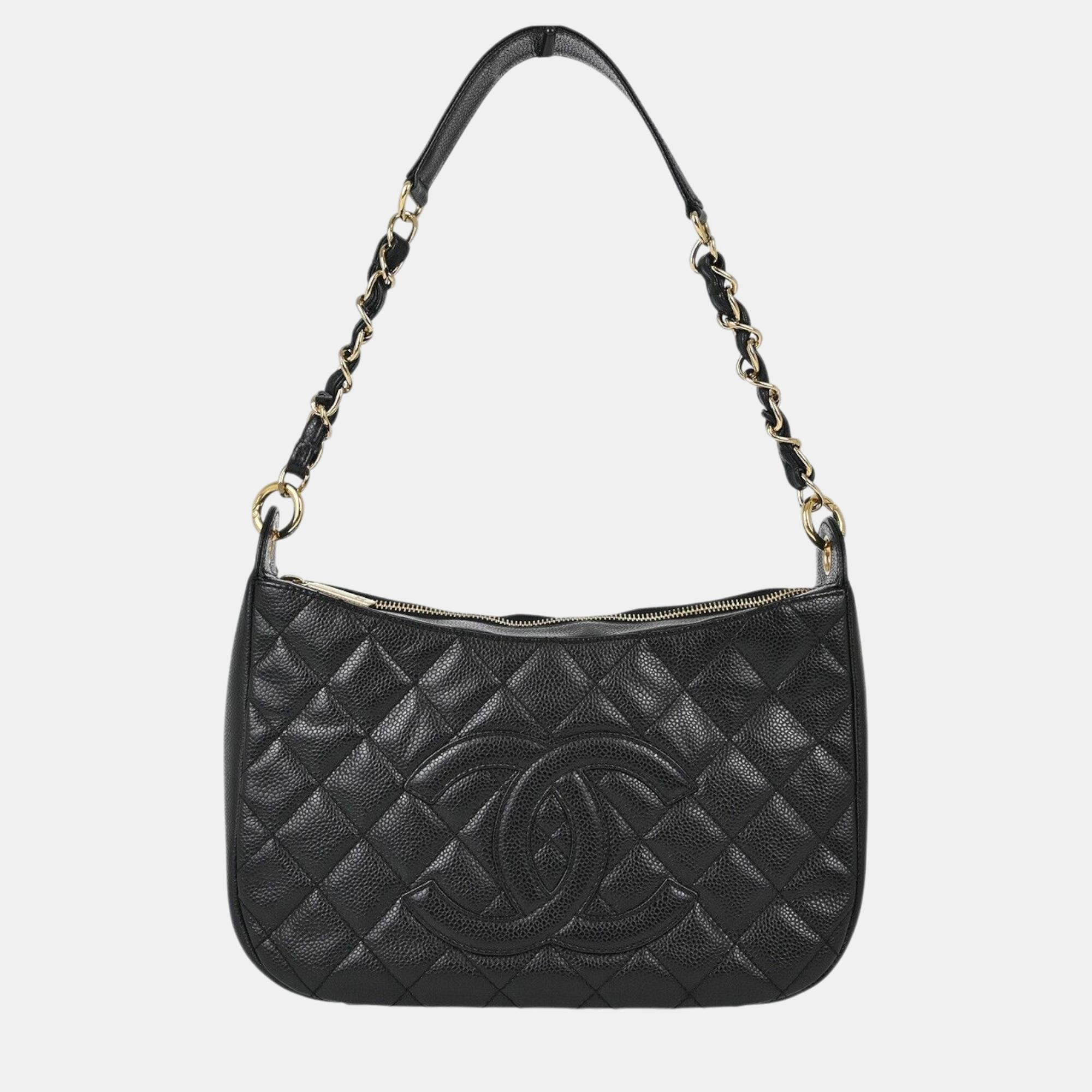 

Chanel Black Calfskin Chain Shoulder Bag