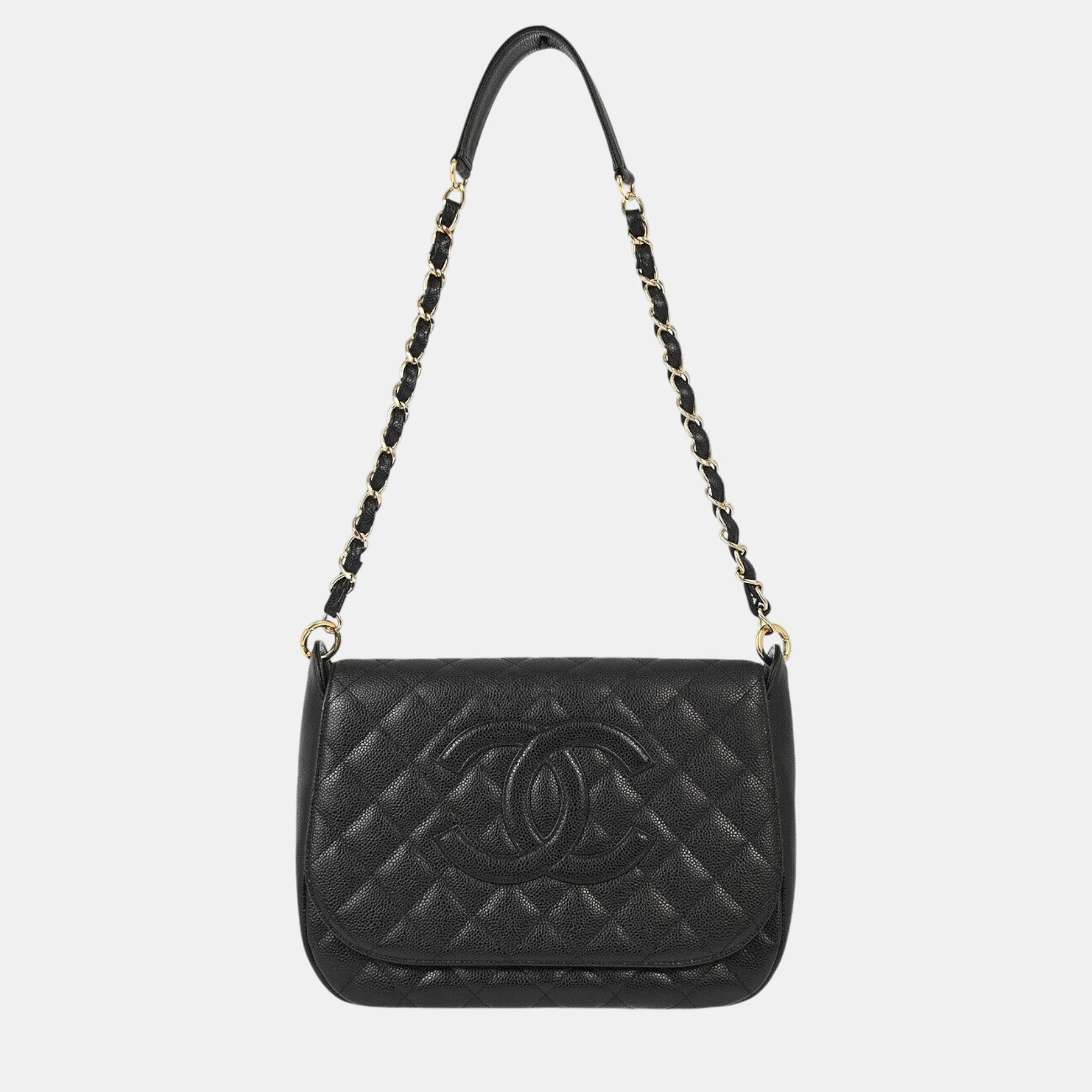 

Chanel Black Calfskin Chain Shoulder Bag
