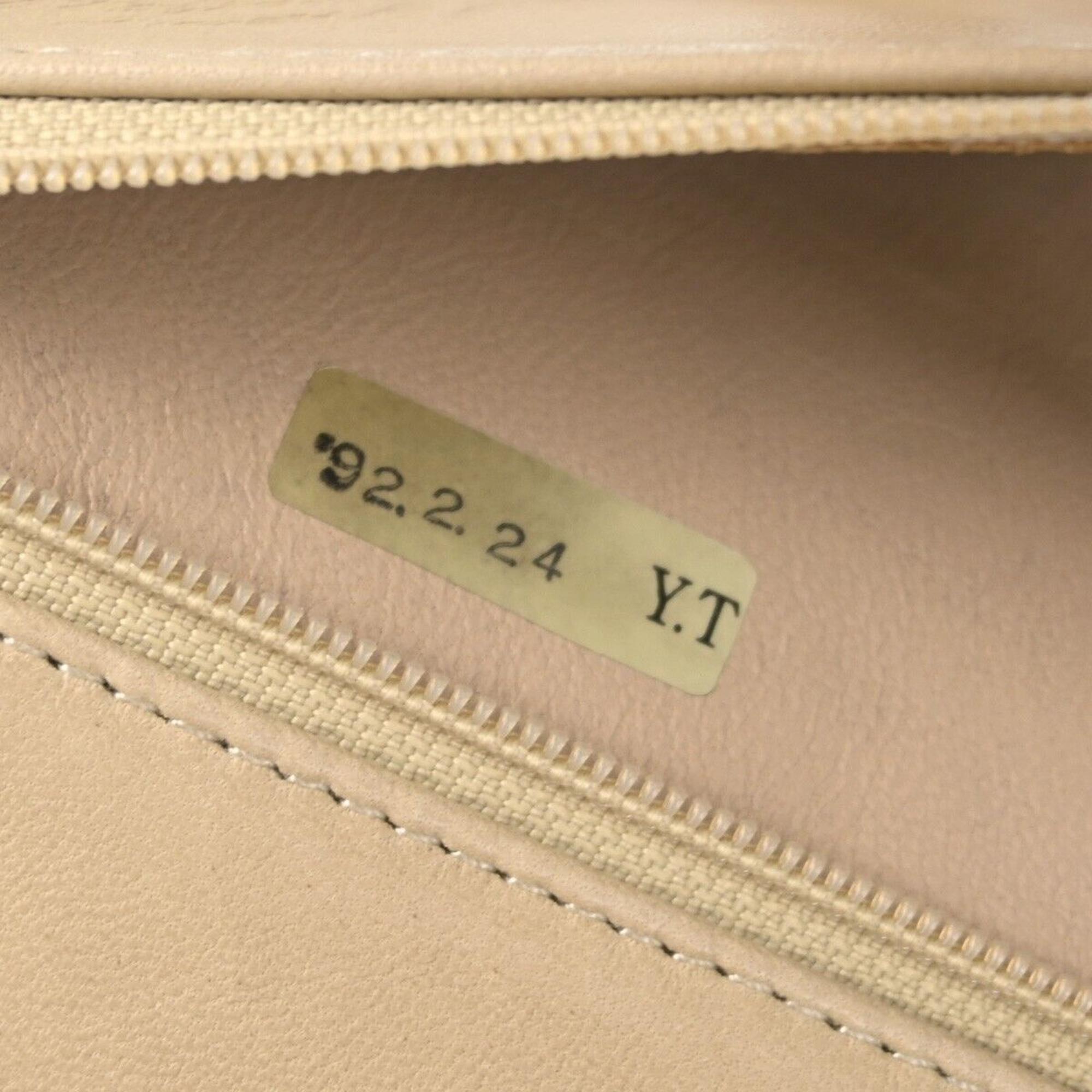 Chanel Beige Lambskin Medium Classic Double Flap Shoulder Bag 