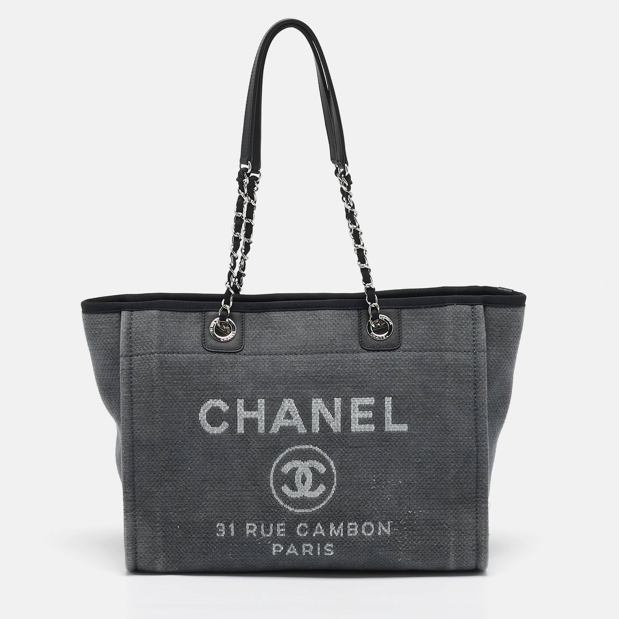 

Chanel Grey Canvas  Deauville Shopper Tote