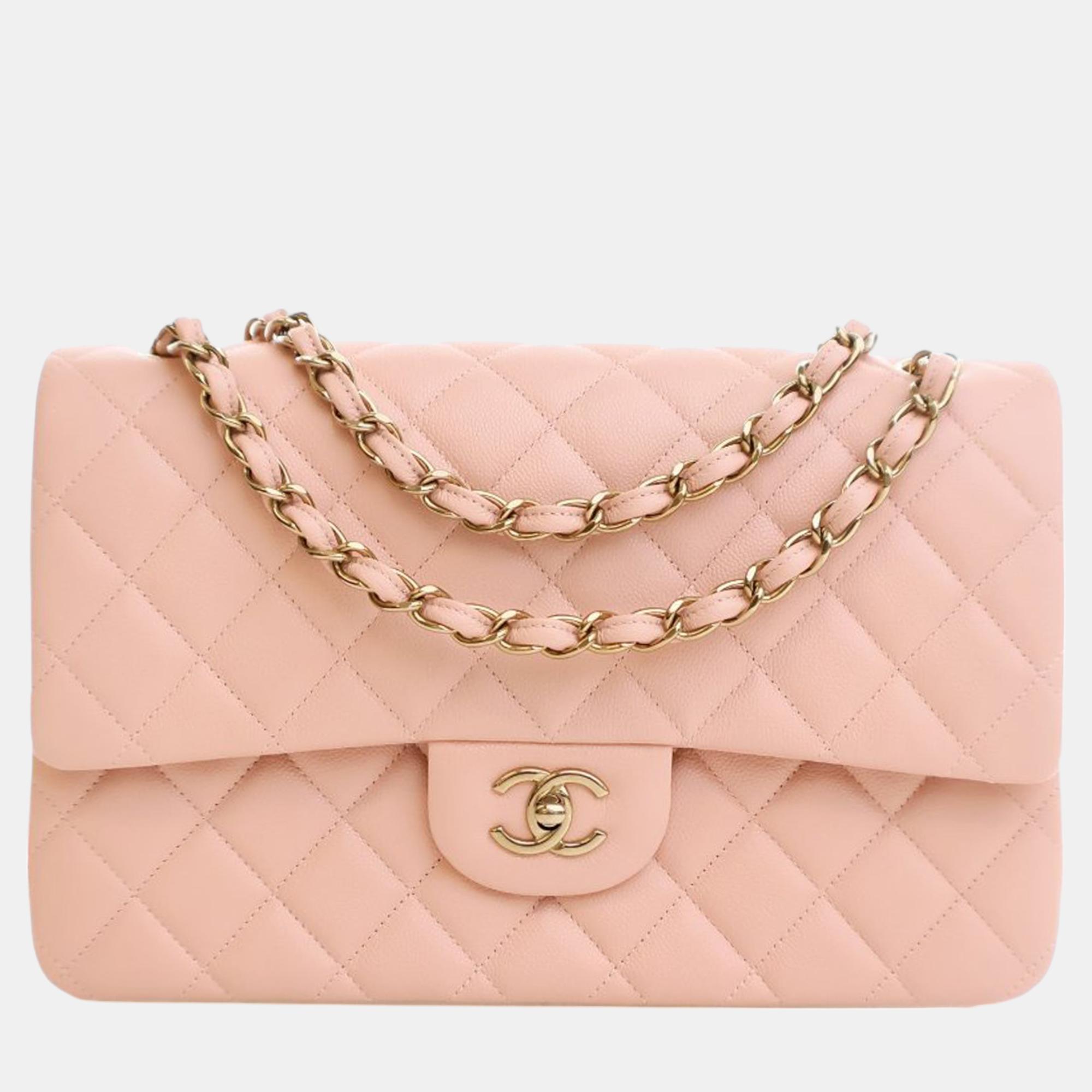 

Chanel Jumbo Classic Caviar Double Flap, Pink