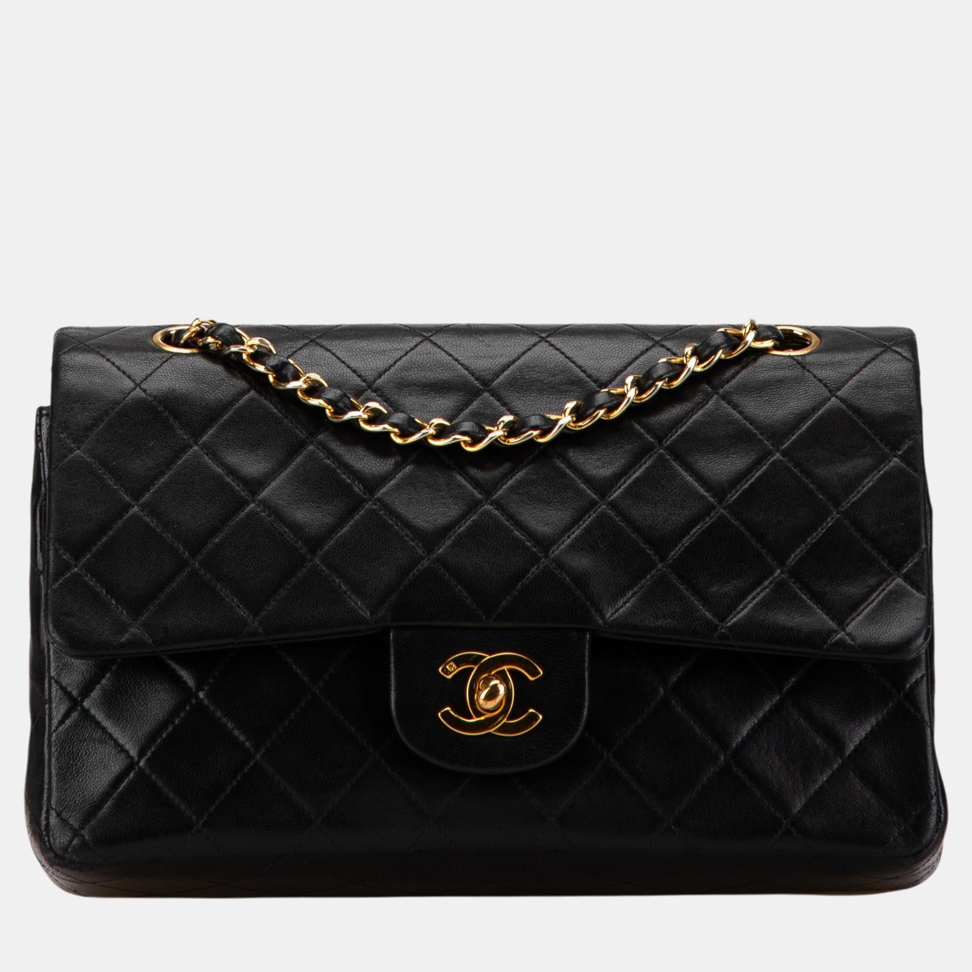 

Chanel Medium Classic Lambskin Double Flap, Black