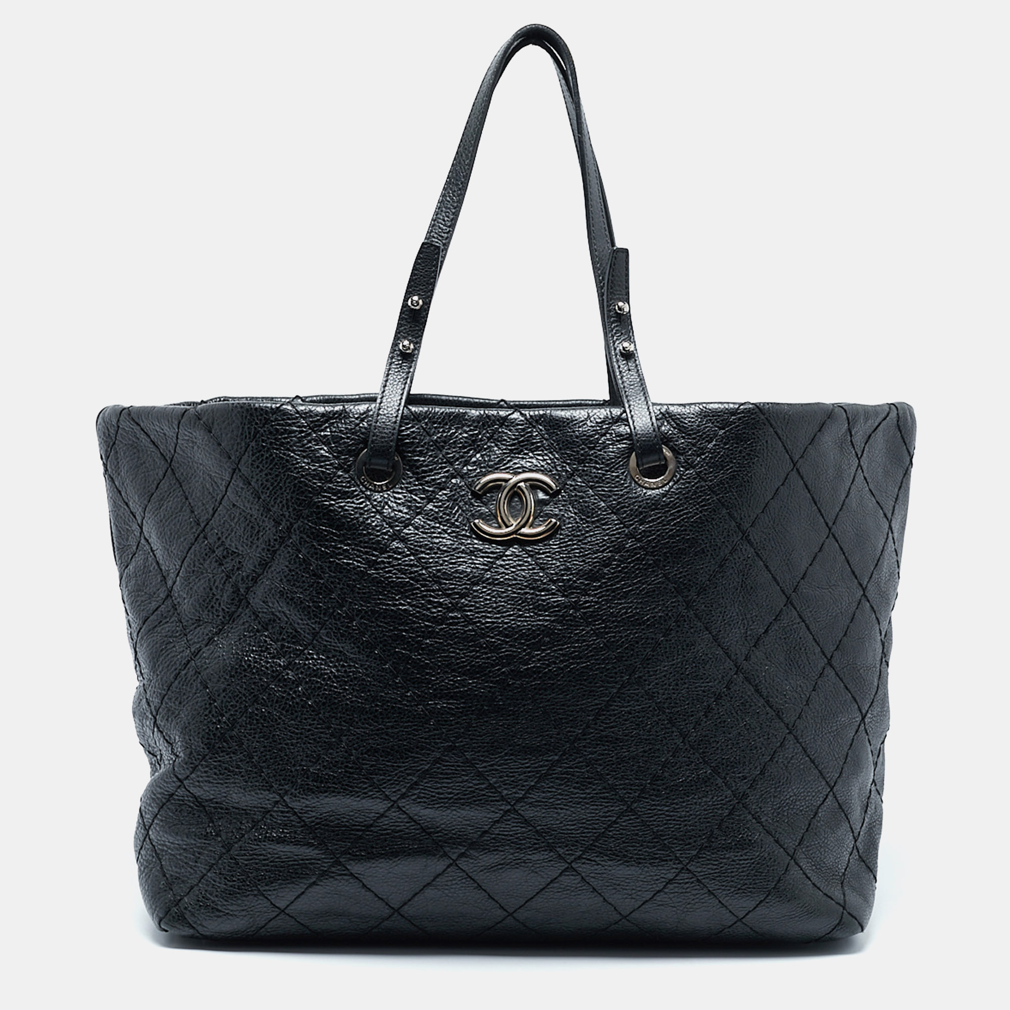 

Chanel Black Quilted Leather On the Road Bag