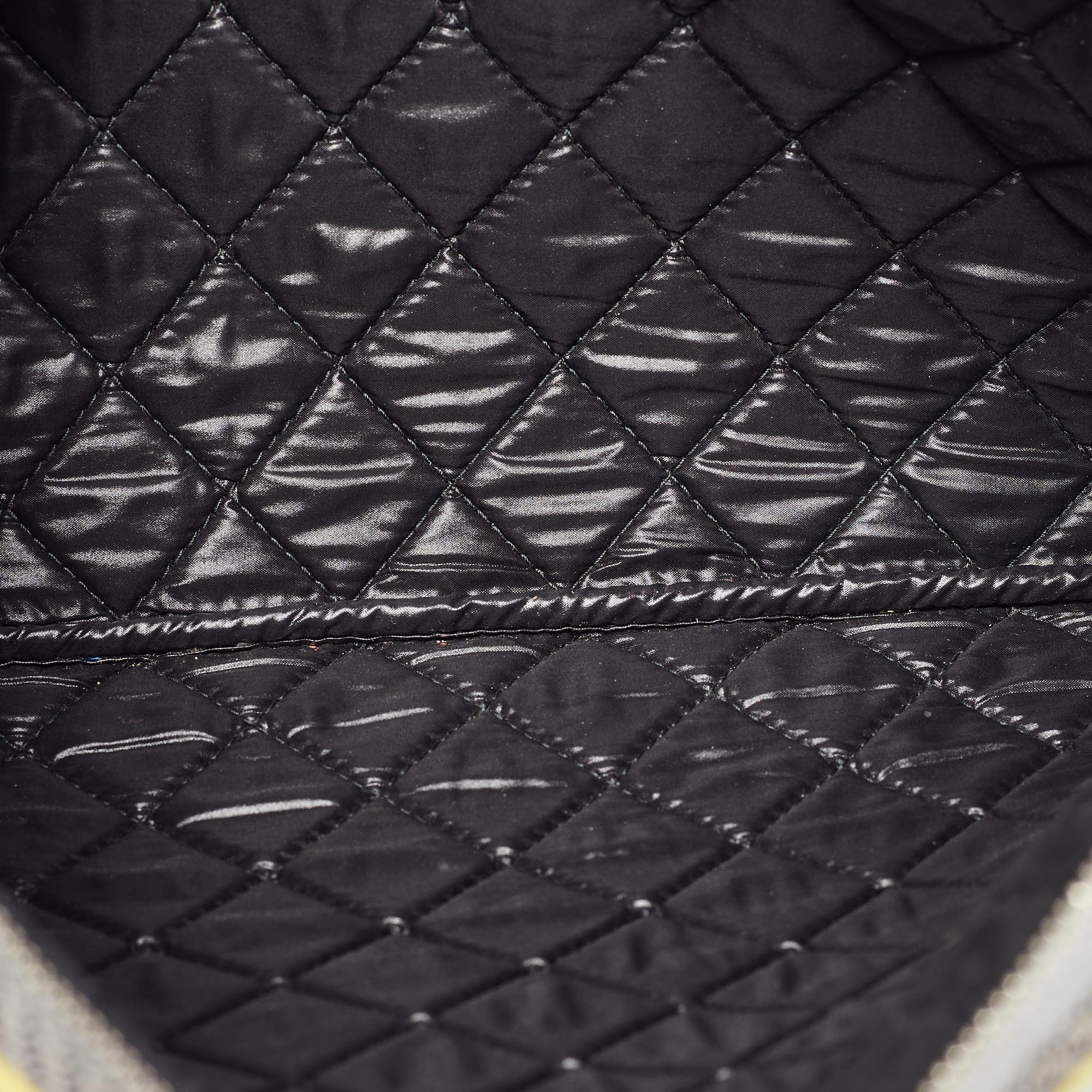 Chanel Black/Grey Quilted Nylon Fluo Boy O-Case Pouch 