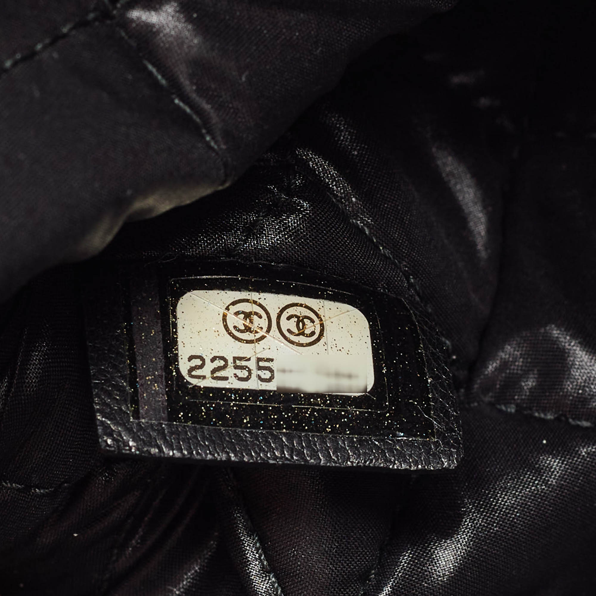 Chanel Black/Grey Quilted Nylon Fluo Boy O-Case Pouch 