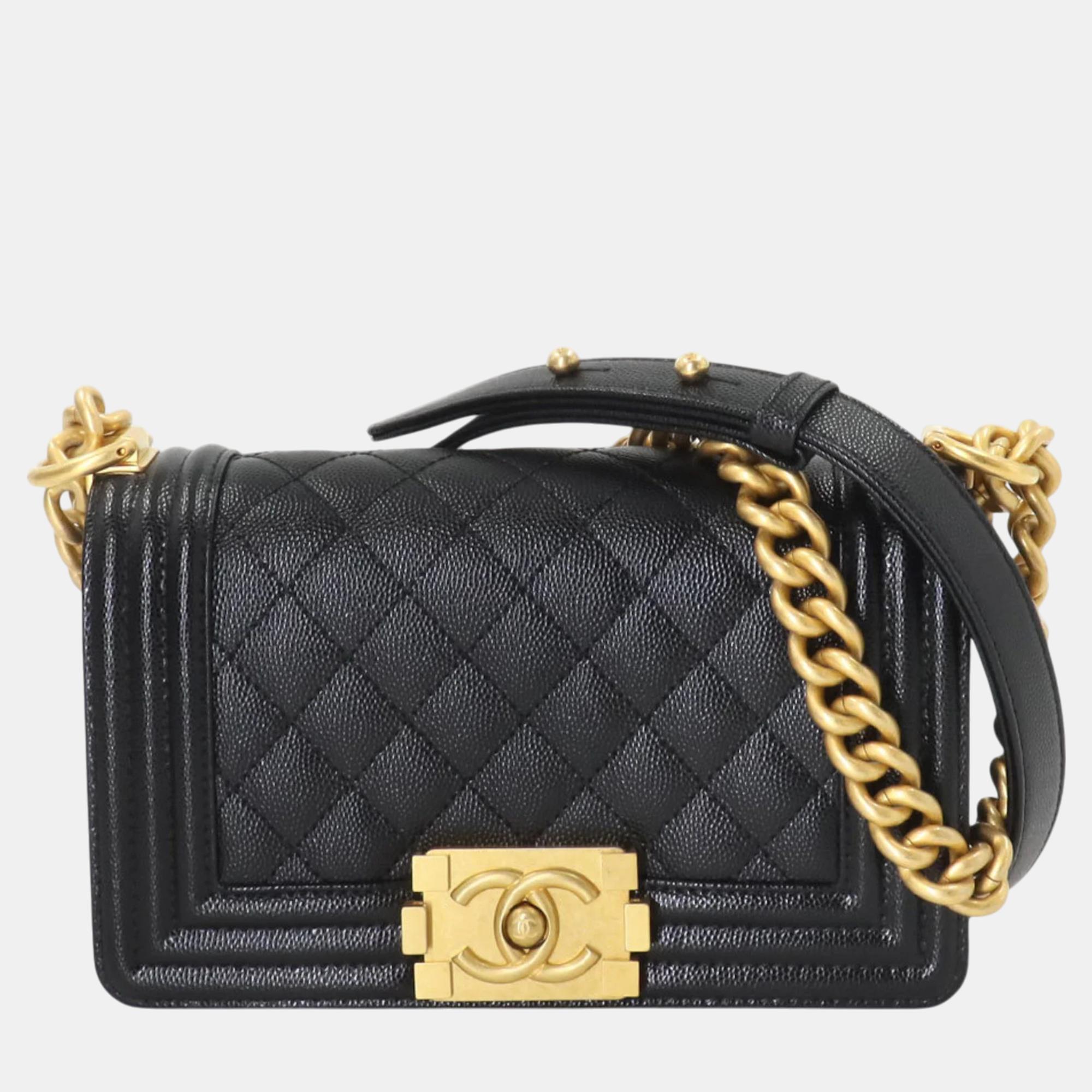 

Chanel Caviar Skin Black Boy Chanel Small Chain Shoulder Bag