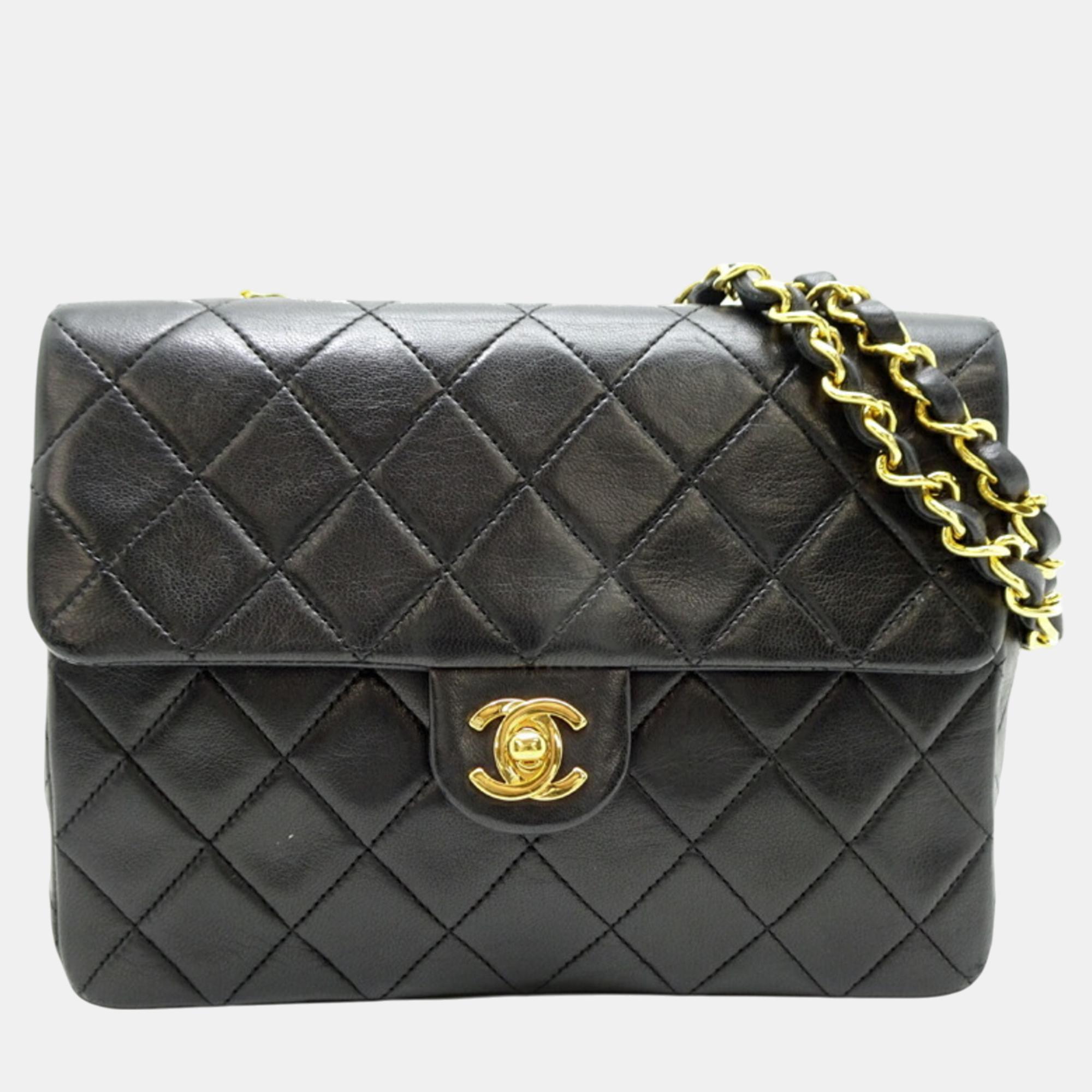 

Chanel Black Lambskin Matelasse 20 Shoulder Bag