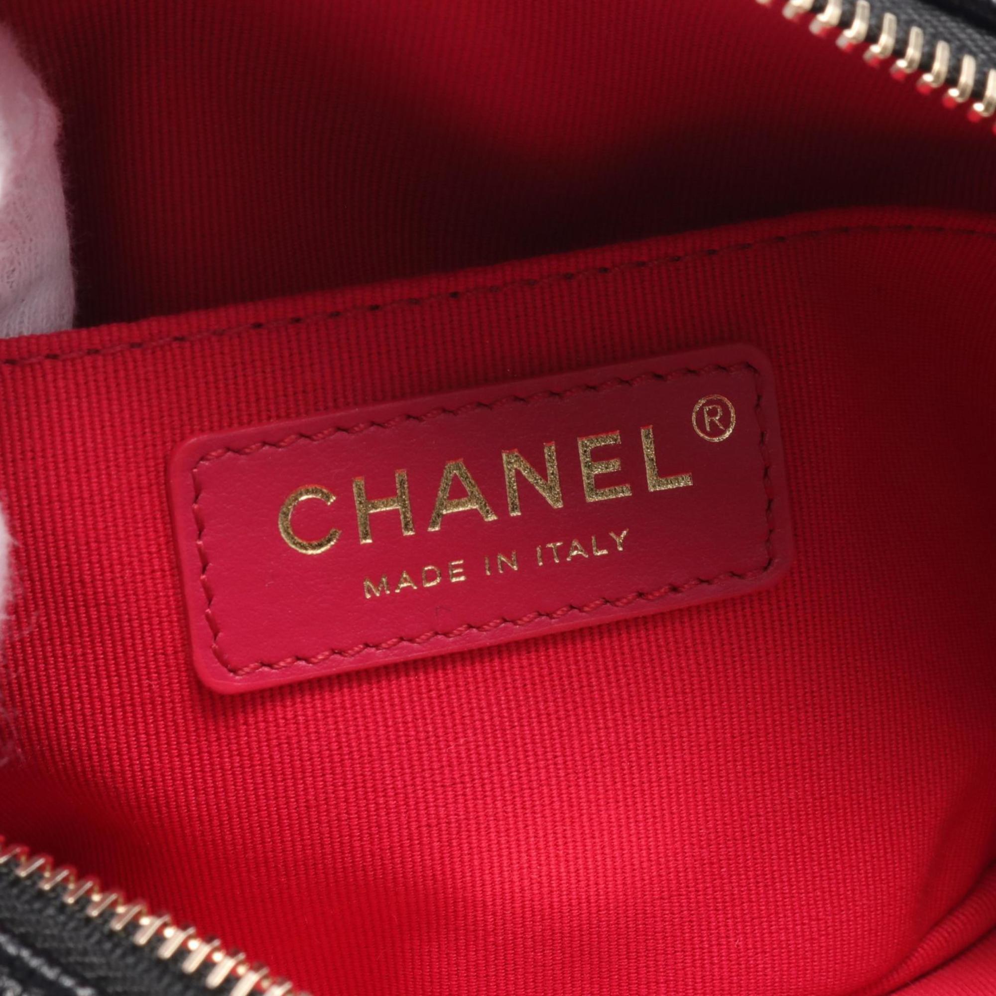 Chanel Black Leather Grained Calfskin Matelasse Shoulder Bag 