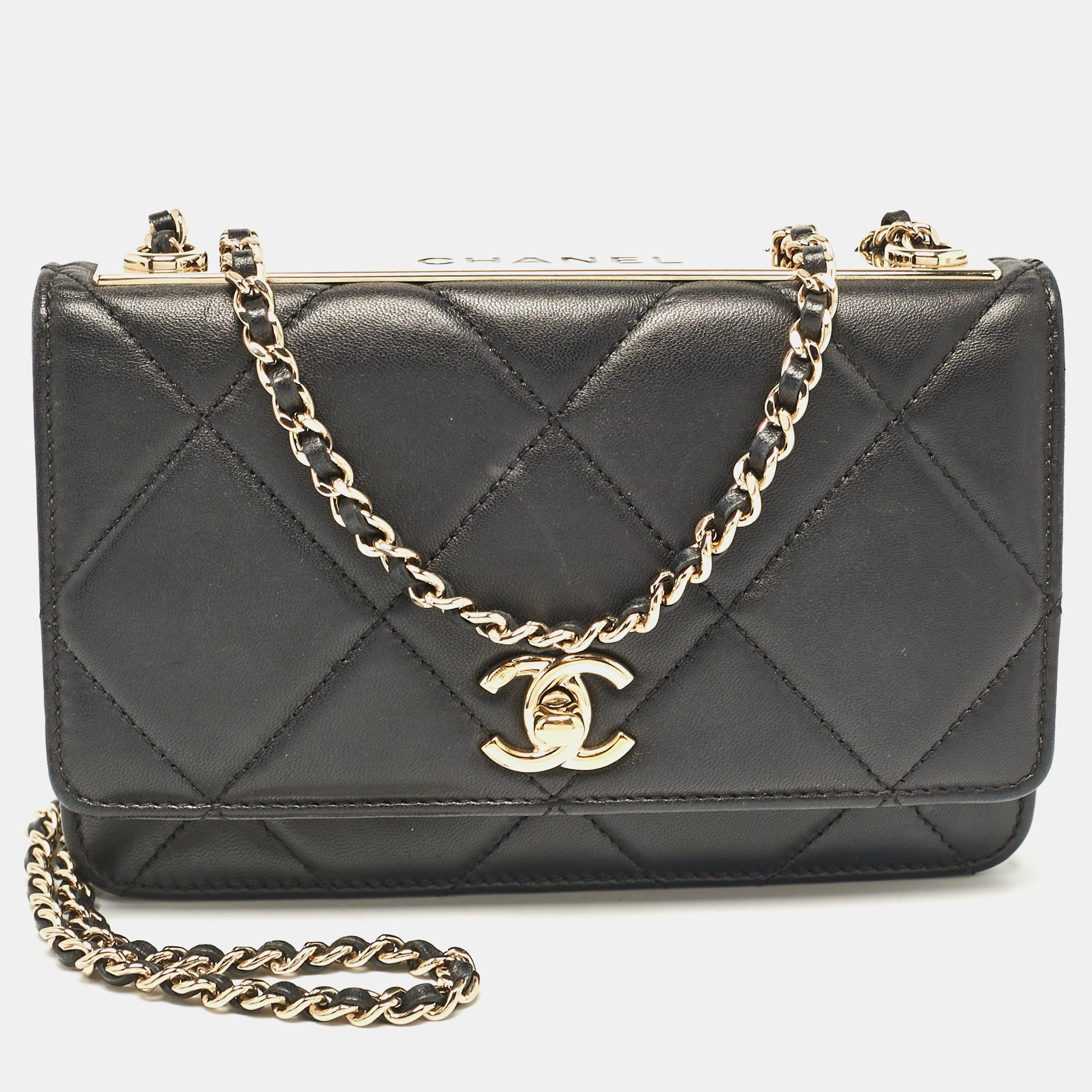 

Chanel Black Quilted Leather Trendy CC Wallet on Chain