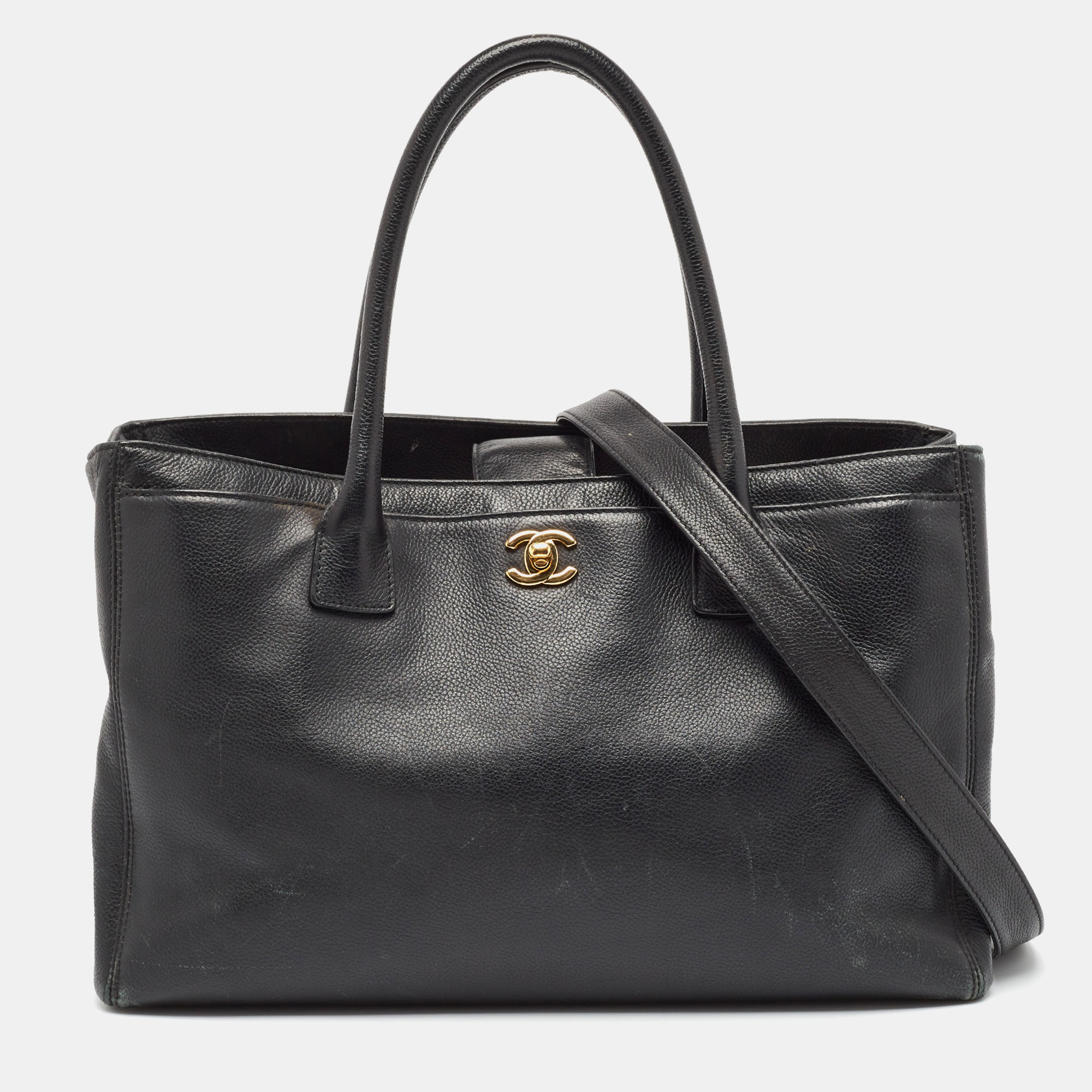 

Chanel Black Caviar Leather Large Cerf Executive Tote