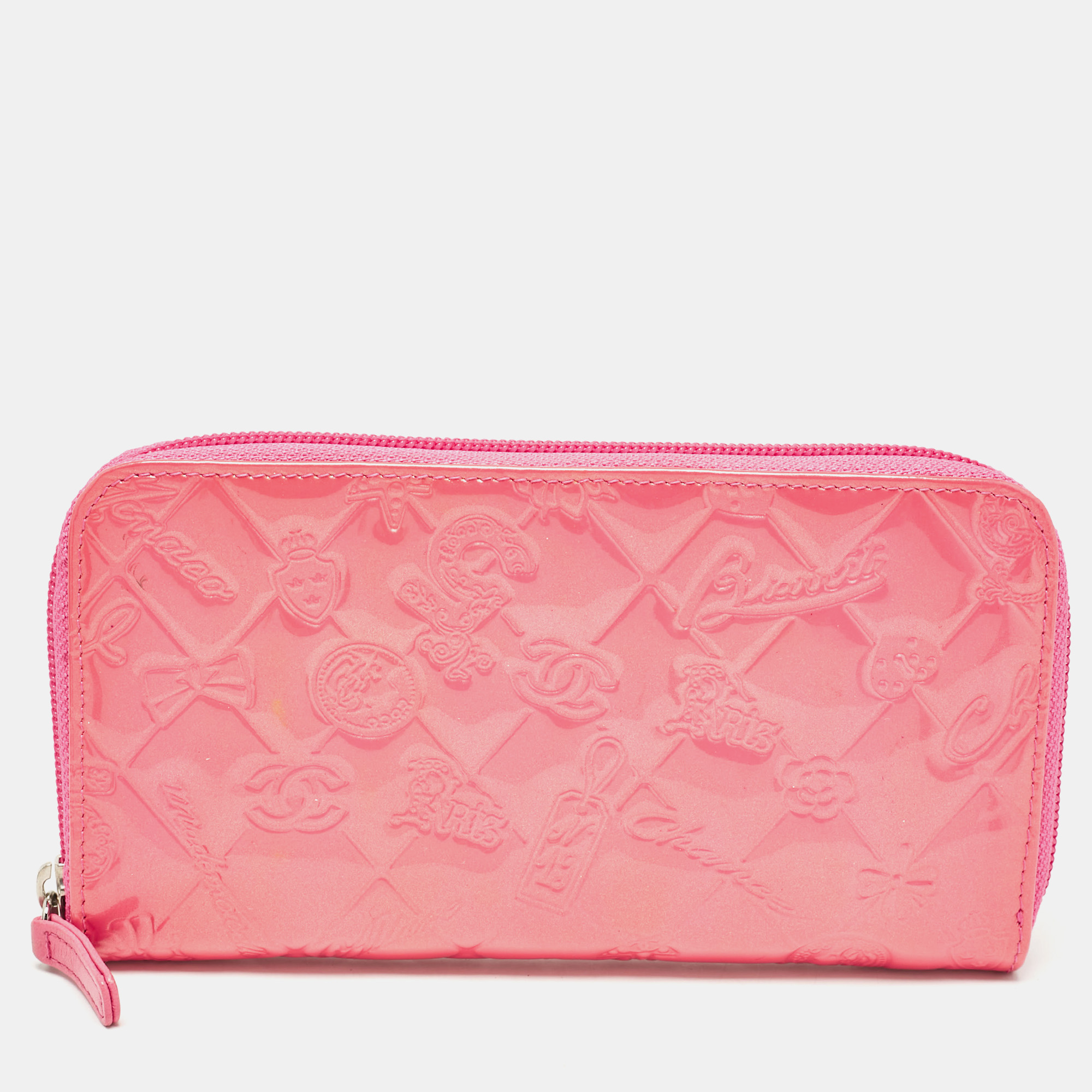 

Chanel Pink Patent Leather Lucky Symbols Continental Wallet