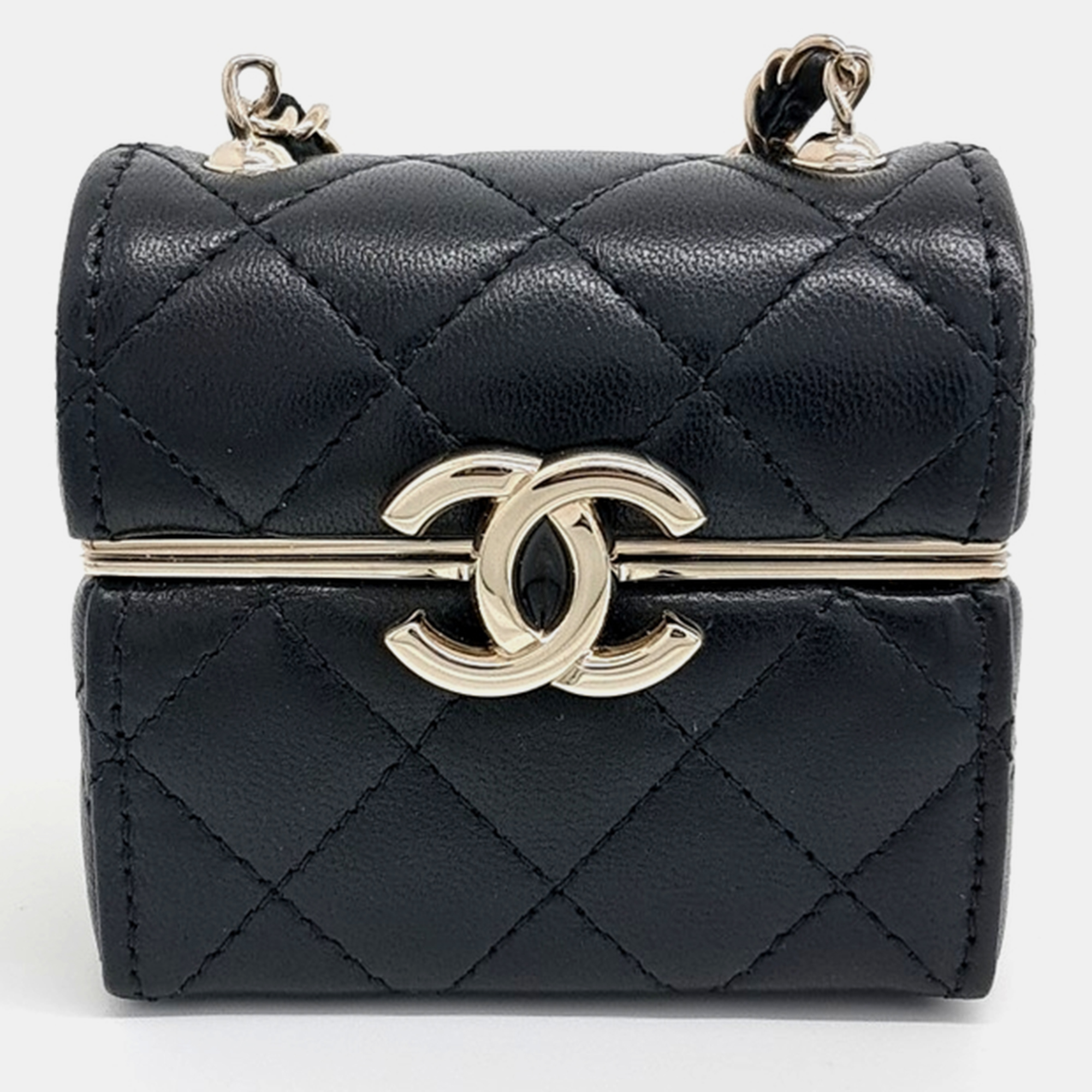 

Chanel Black Leather Mini Case Crossbody Bag