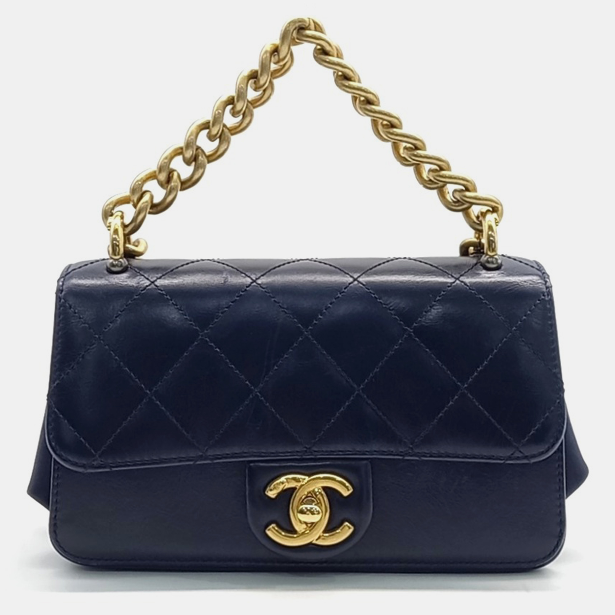 

Chanel chain tote bag, Navy blue