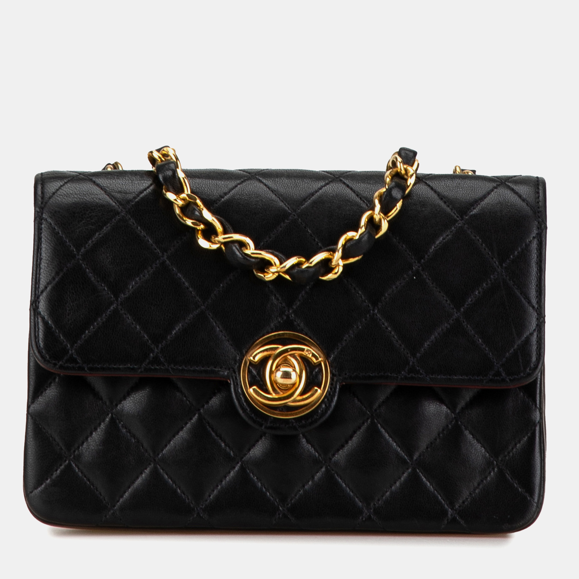 

Chanel Mini Quilted Lambskin CC Single Flap, Black