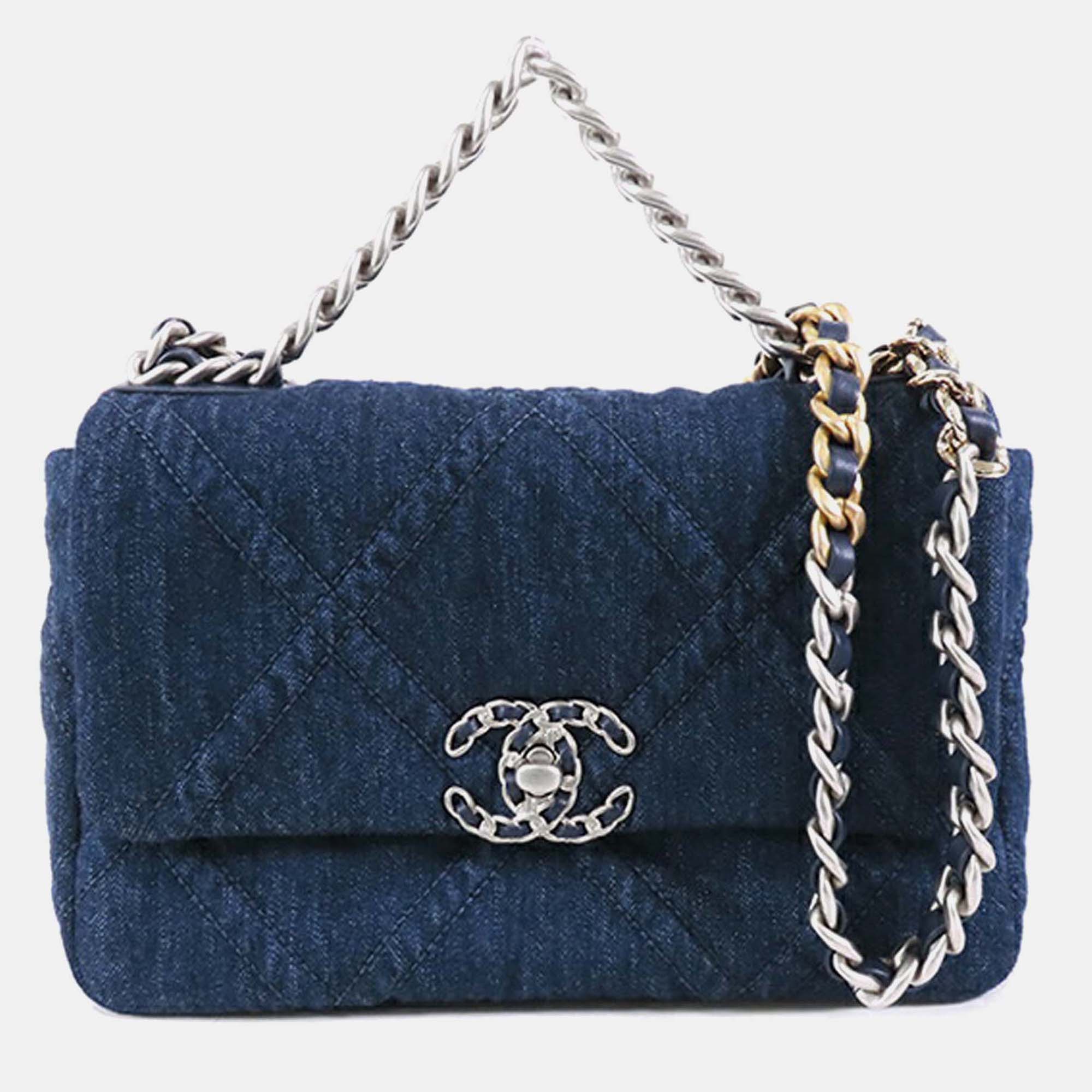 

Chanel Medium Denim 19 Flap, Blue