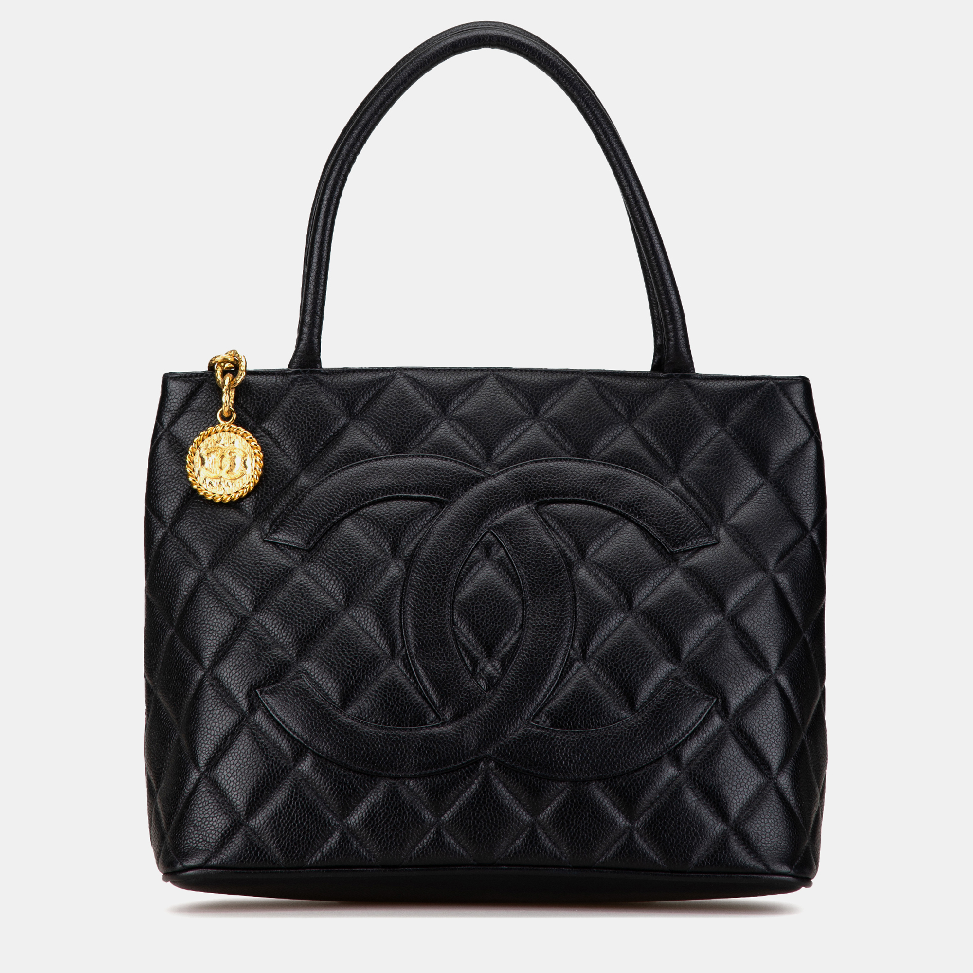 

Chanel Caviar Medallion Tote, Black