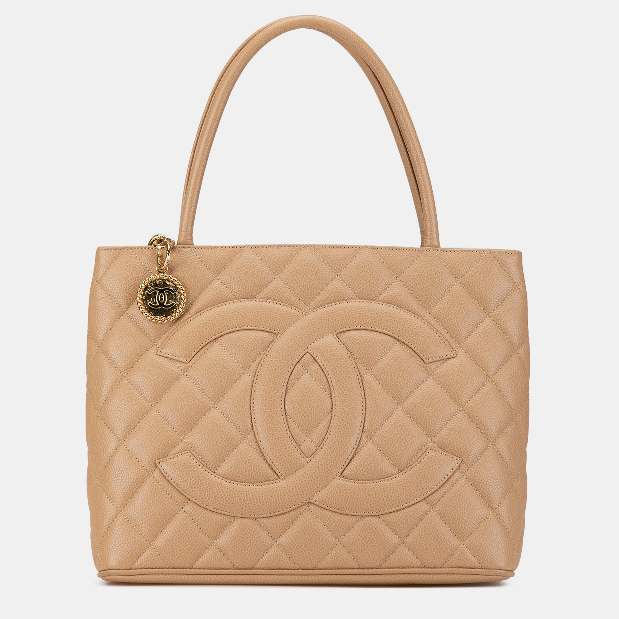 

Chanel Caviar Medallion Tote, Brown