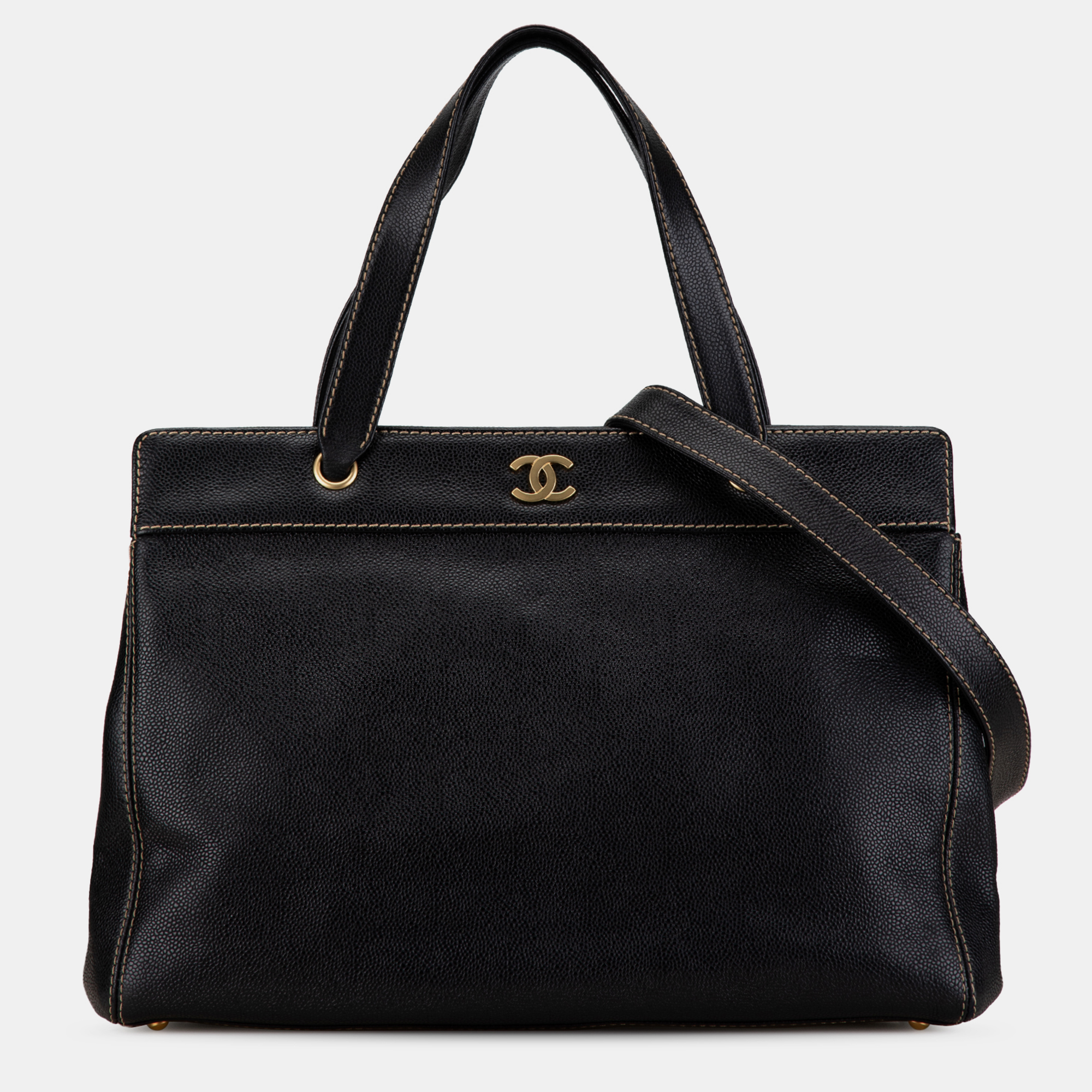 

Chanel Black Caviar Leather Chanel Caviar Executive Satchel Bag