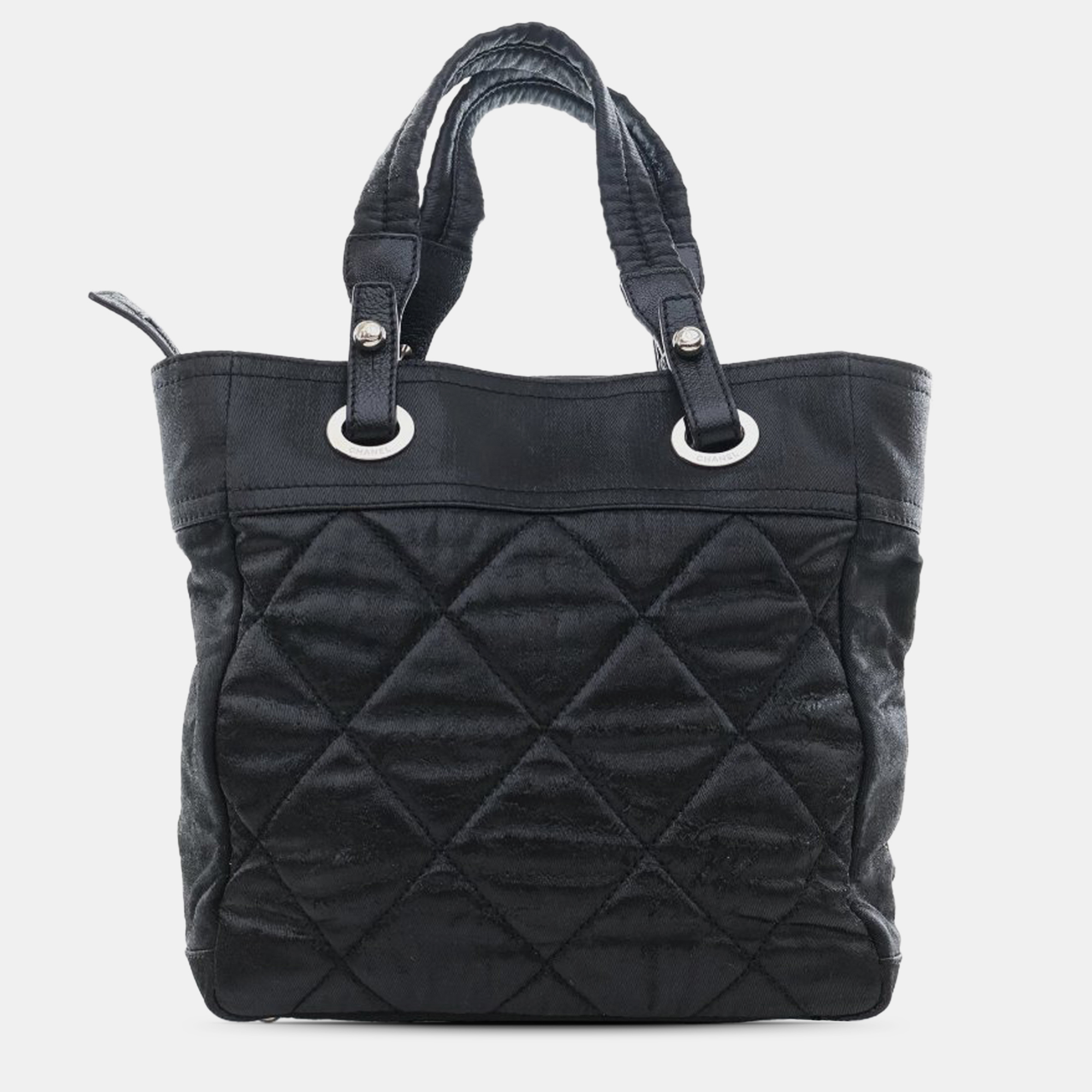 

Chanel Black Coated Canvas Chanel Small Paris-Biarritz Tote Bag