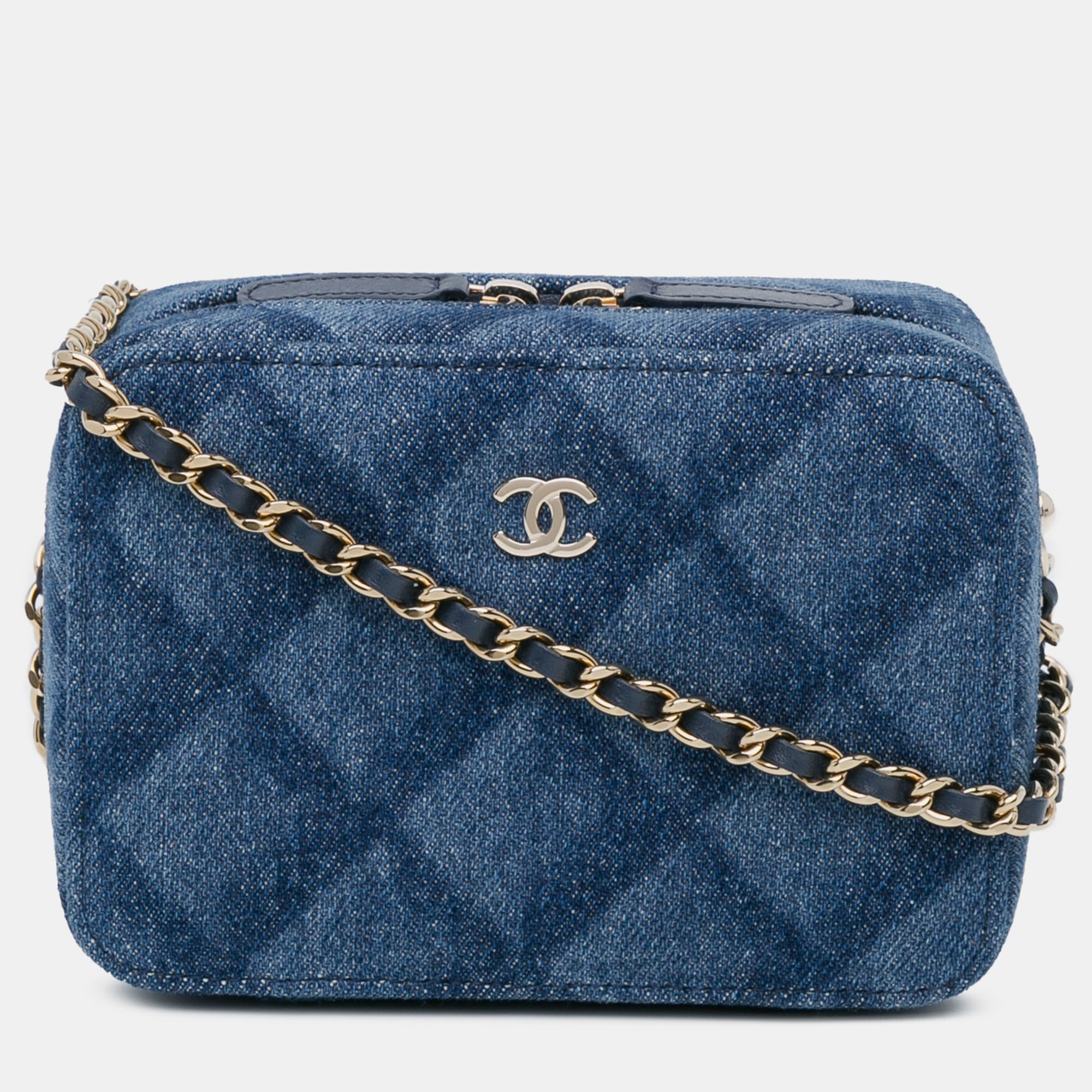 

Chanel Blue Denim Chanel Printed Denim Camera Case