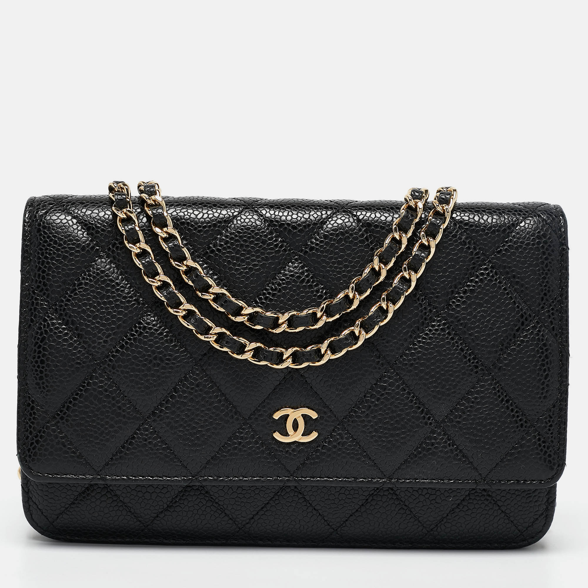 

Chanel Black Quilted Caviar Leather WOC Wallet On Chain