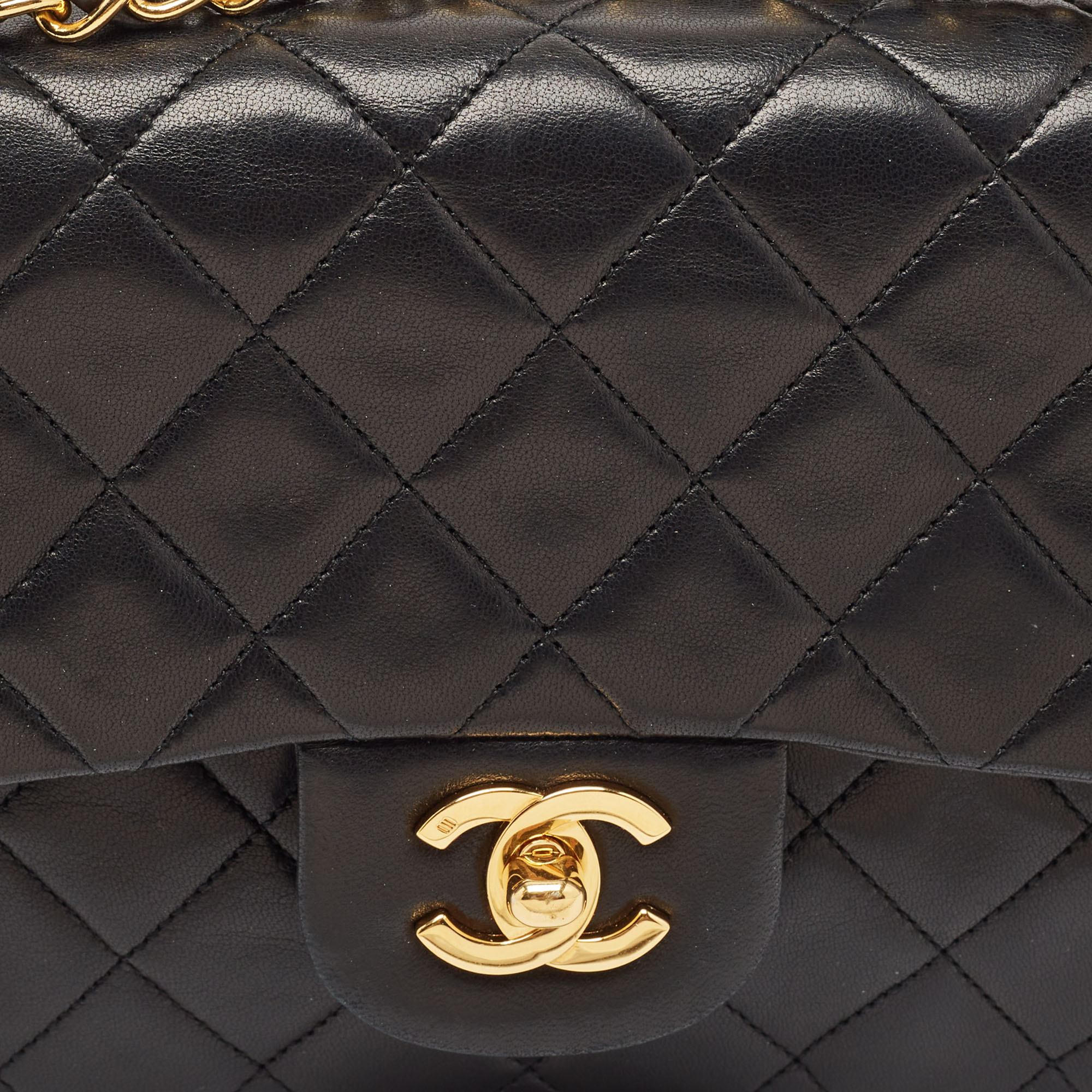 Chanel Black Quilted Leather Small Classic Double Flap Bag 