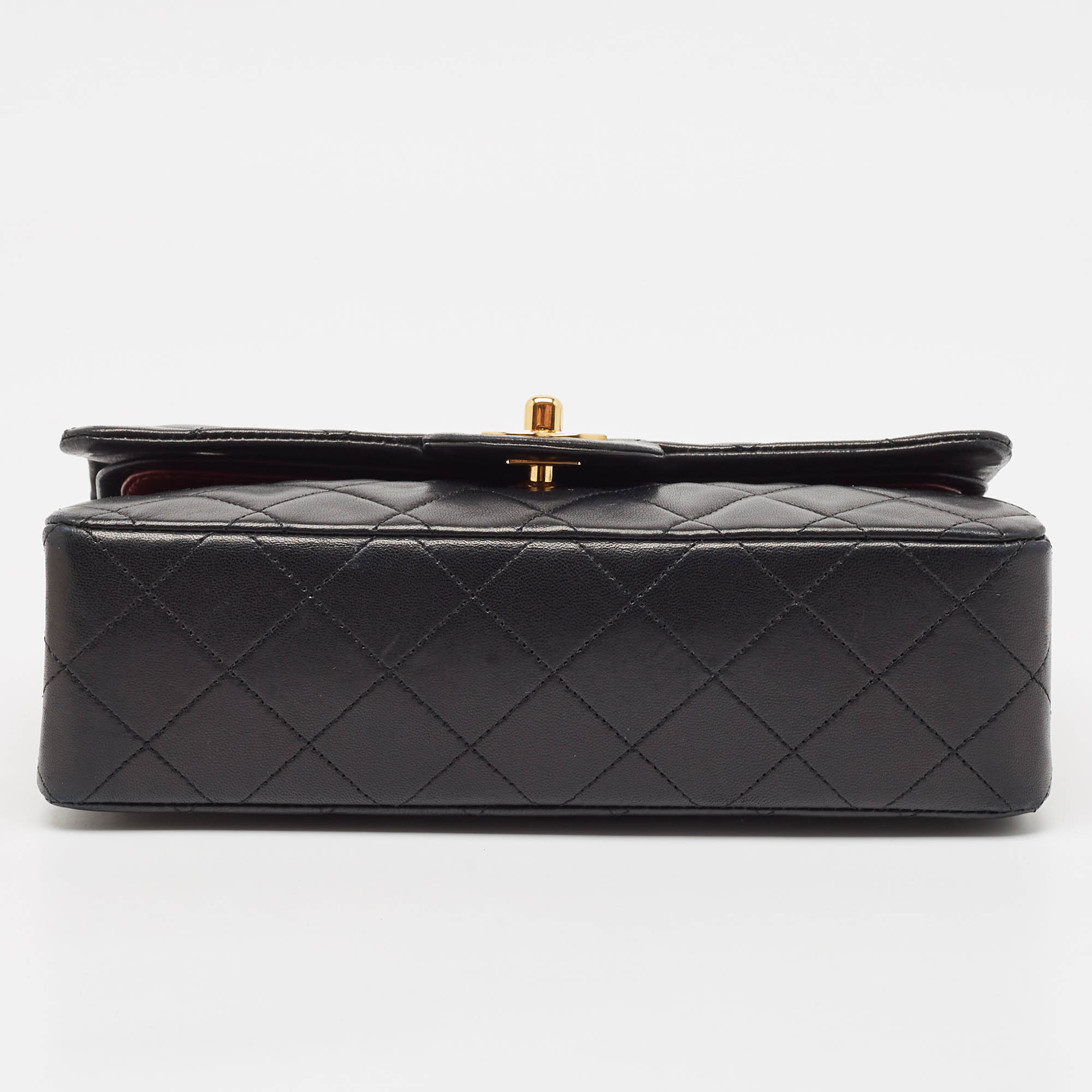 Chanel Black Quilted Leather Small Classic Double Flap Bag 
