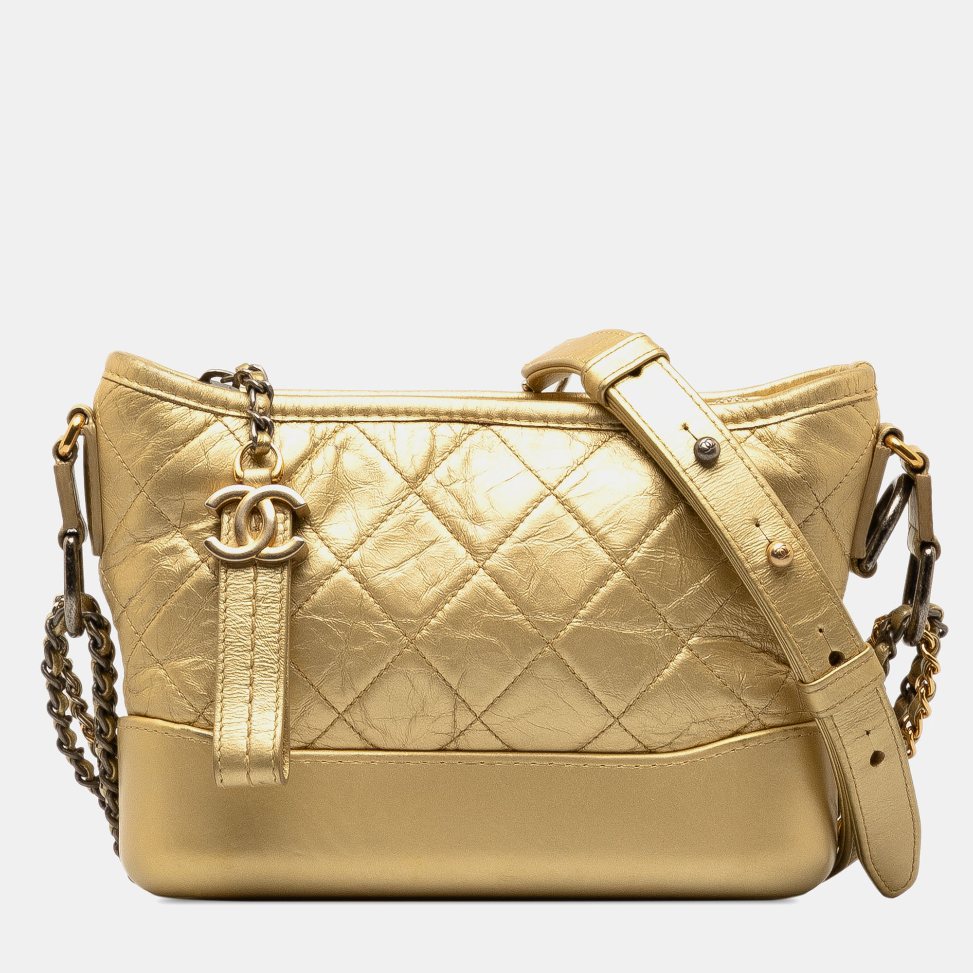 

Chanel Gold Leather Chanel Small Metallic Lambskin Gabrielle Crossbody