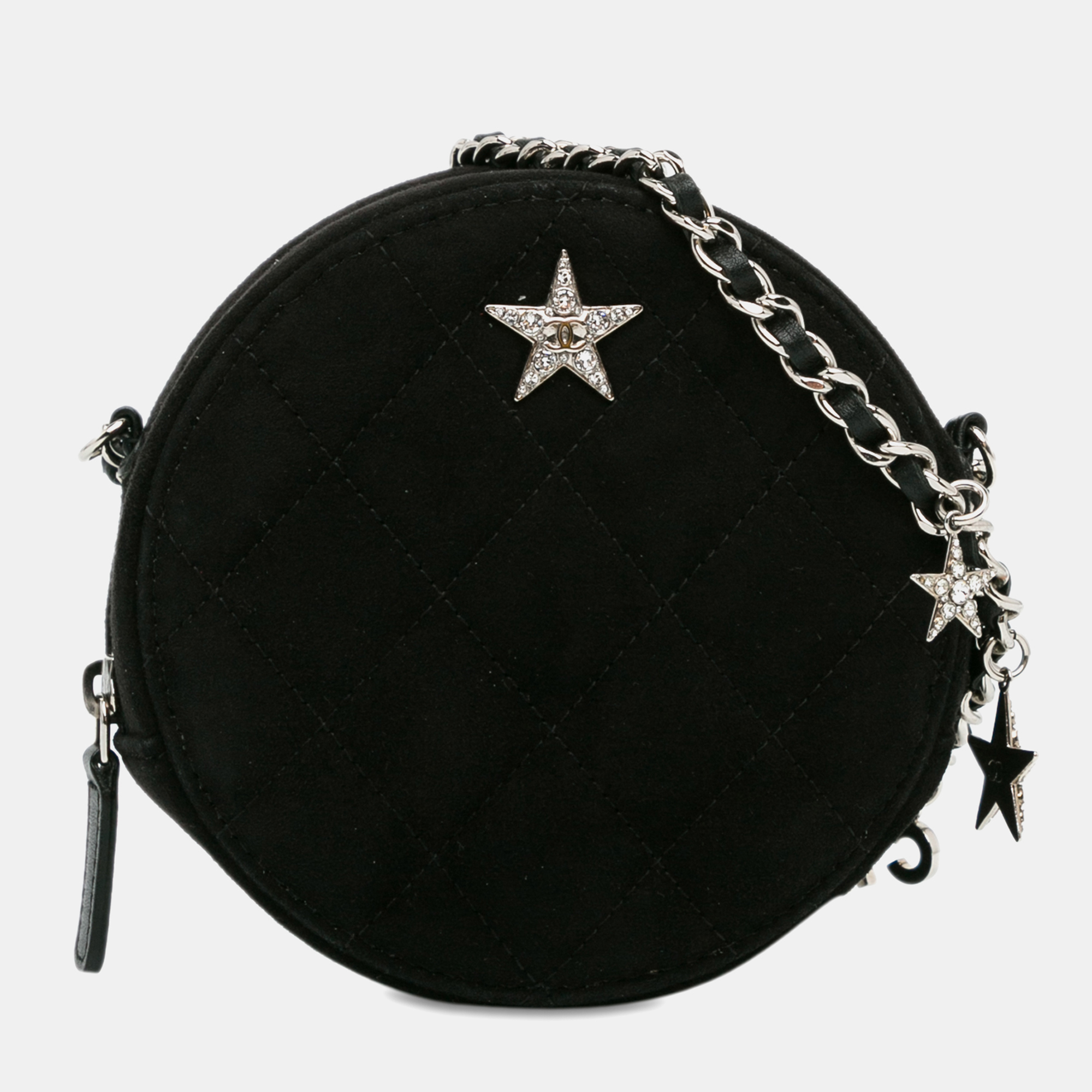 

Chanel Black Suede Suede Cocostellar Round Clutch on Chain