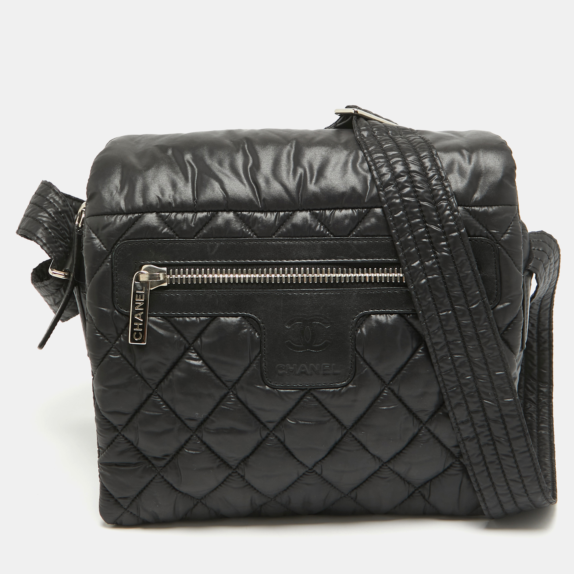 

Chanel Black Quilted Nylon Small Coco Cocoon Messenger Bag