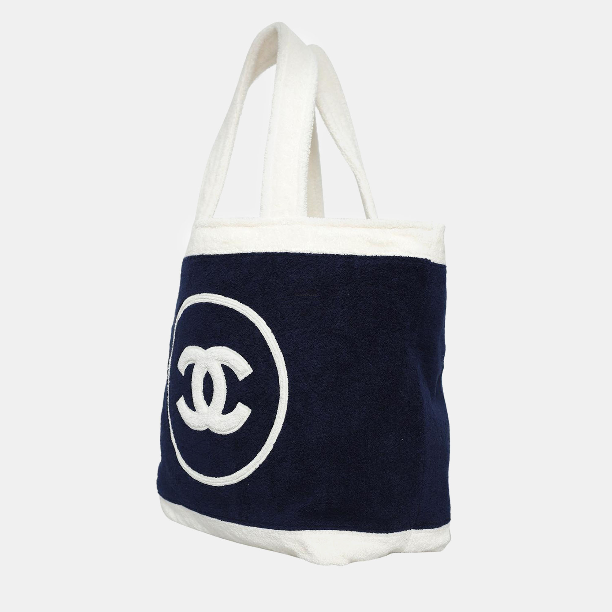Chanel Terry Cotton CC Beach Tote Bag 