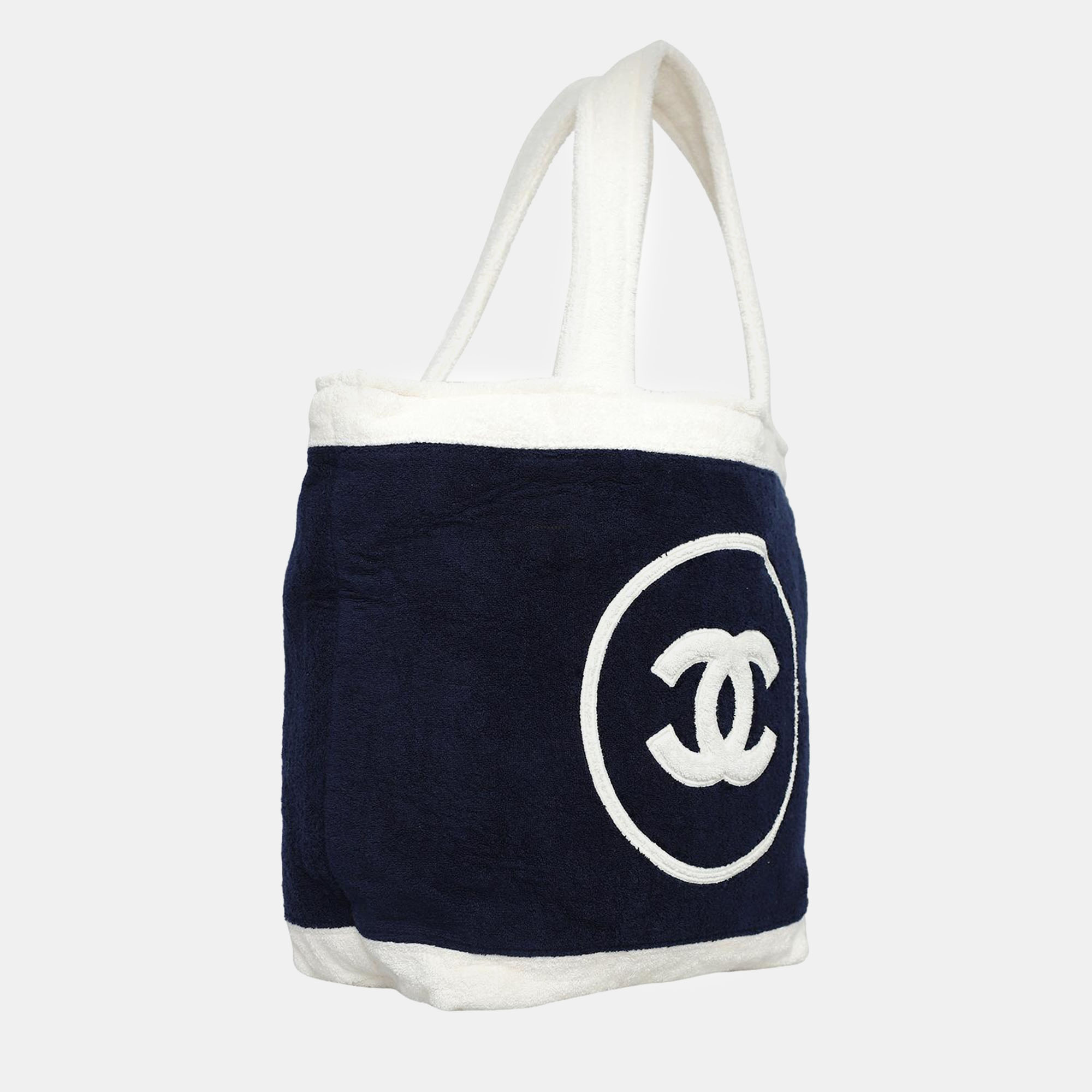 Chanel Terry Cotton CC Beach Tote Bag 