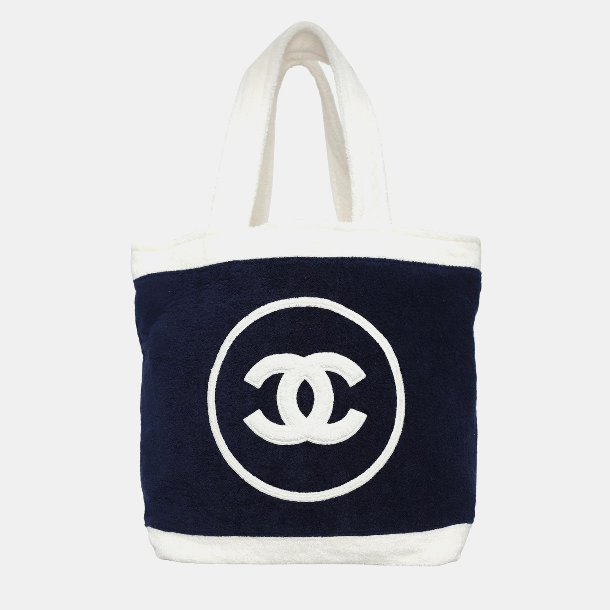 

Chanel Terry Cotton CC Beach Tote Bag, Blue