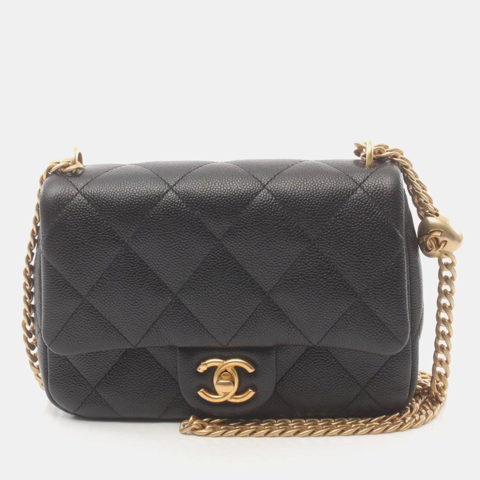 

Chanel Caviar Skin (Grained Calf) Black Matelasse Shoulder Bag