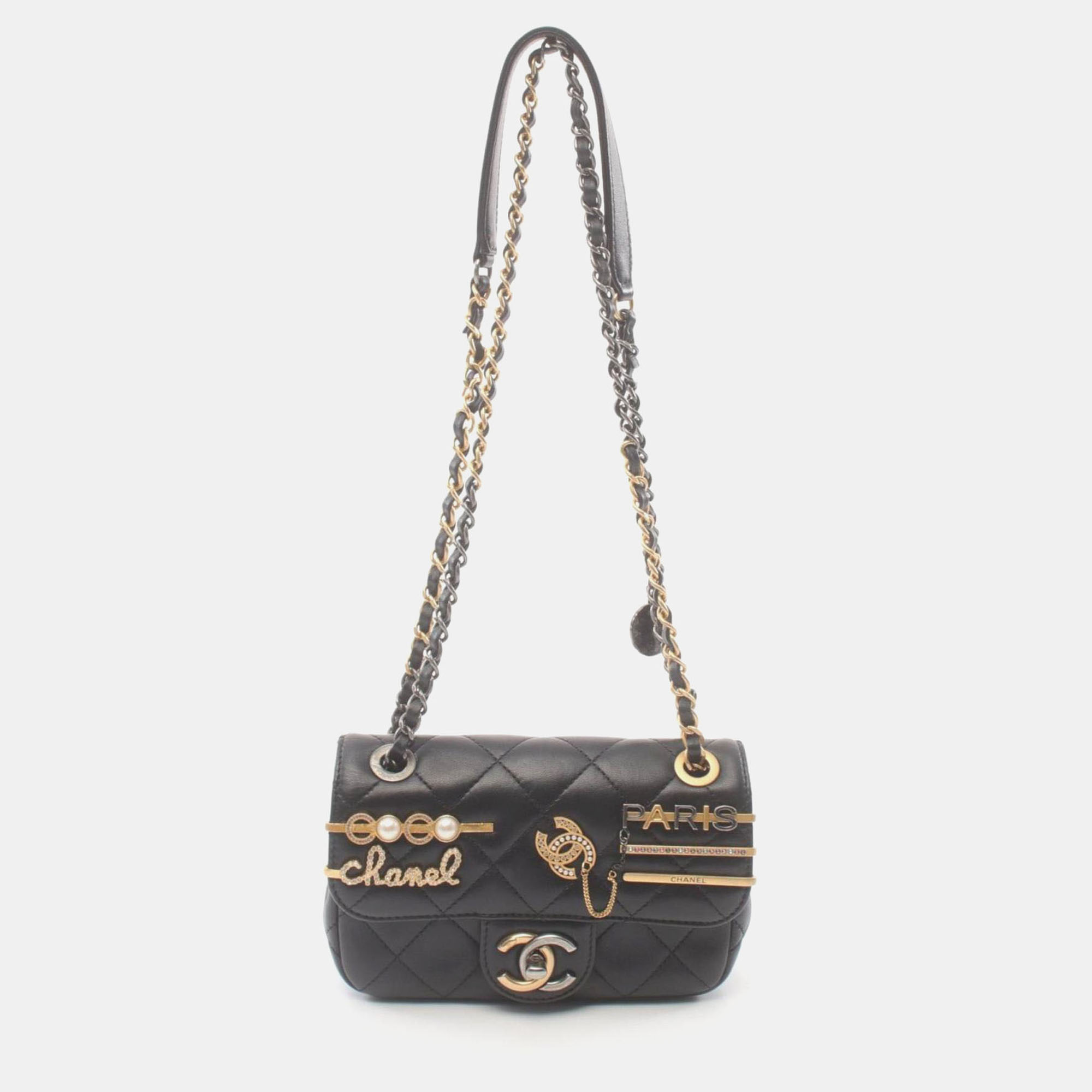 

Chanel Lambskin Black Matelasse Shoulder Bag