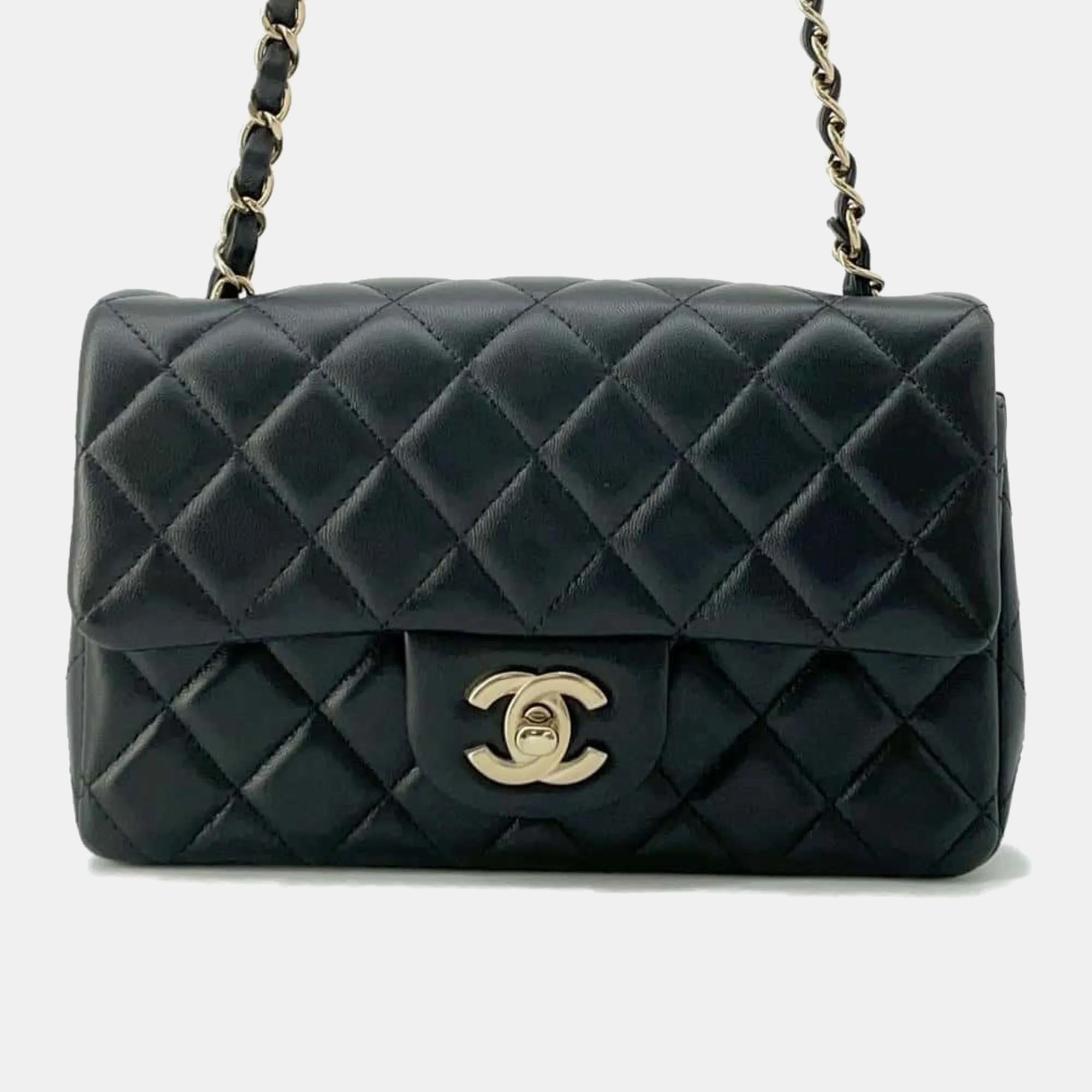 

Chanel Lambskin Black Matelasse Coco Mark Flap Chain Shoulder Bag