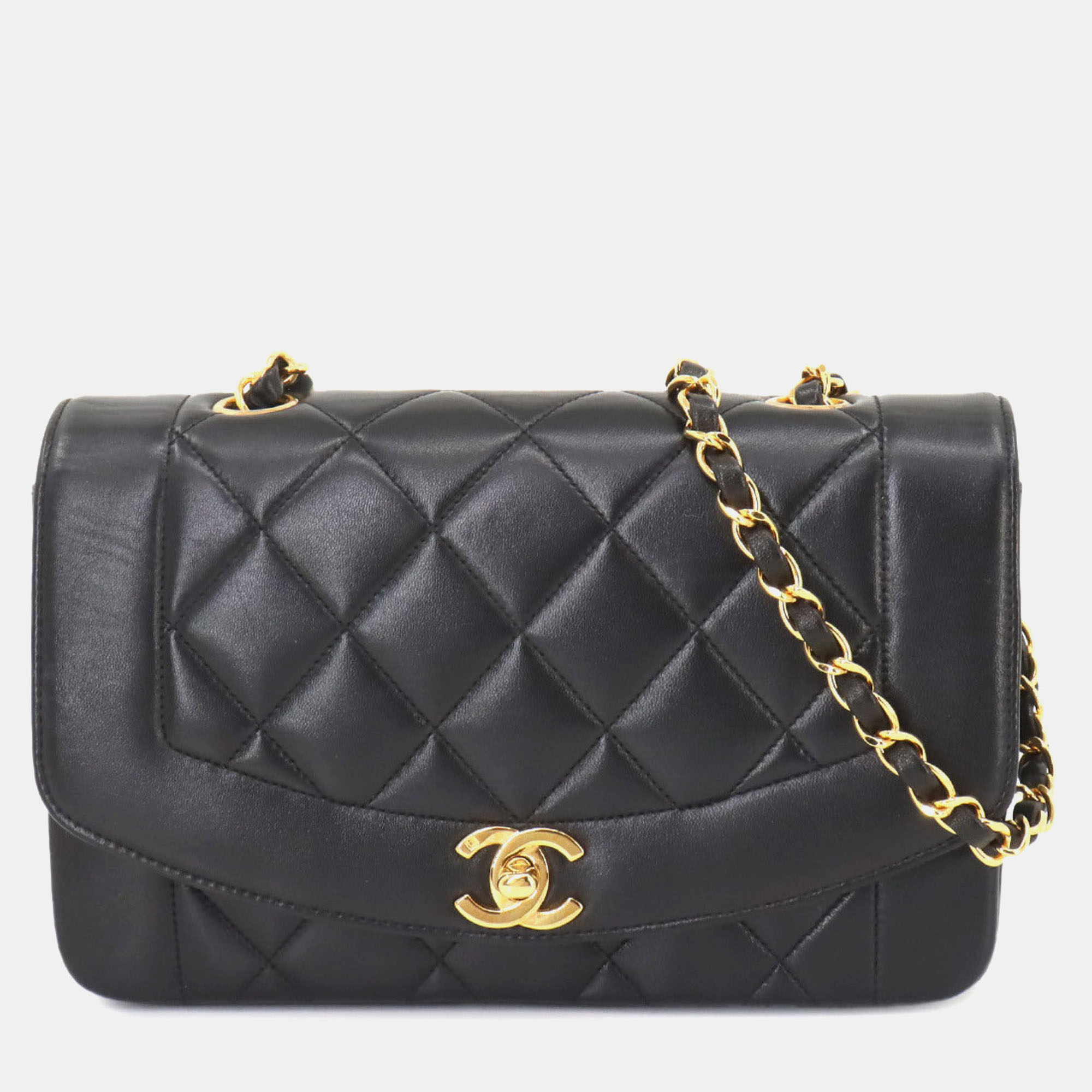 

Chanel Leather Black Diana Matelasse 22 Chain Shoulder Bag