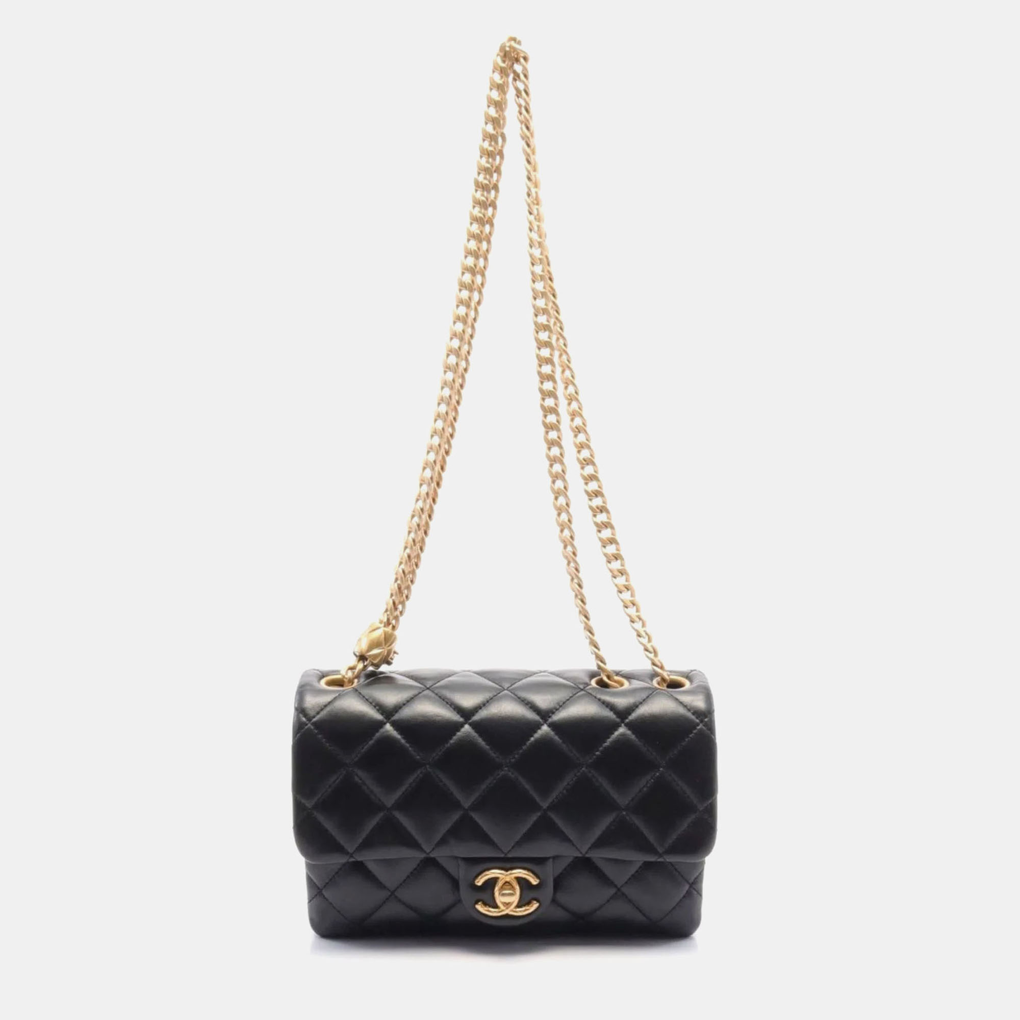 

Chanel Leather Black Matelasse Shoulder Bag