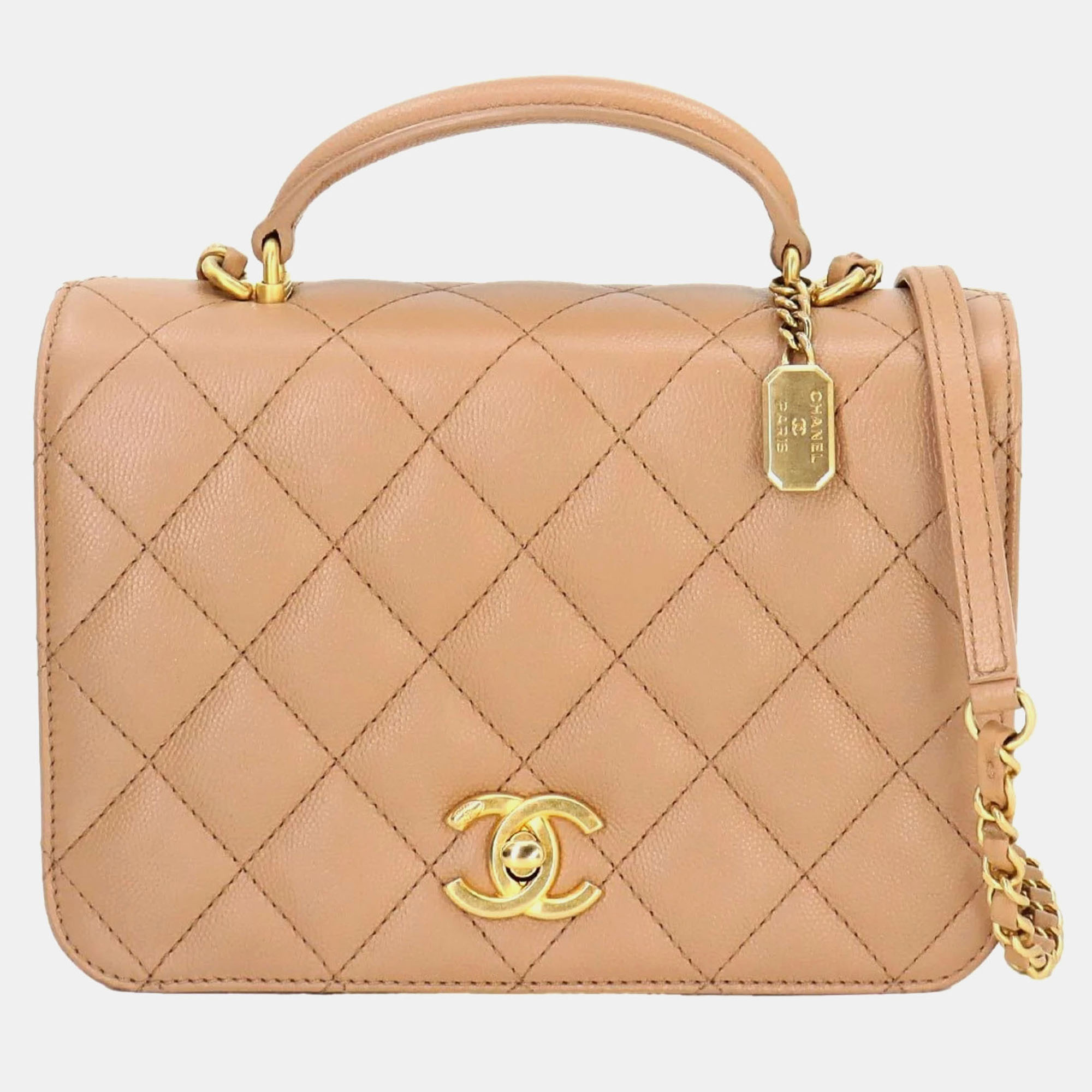 

Chanel Caviar Skin Beige Matelasse Chain Shoulder Bag