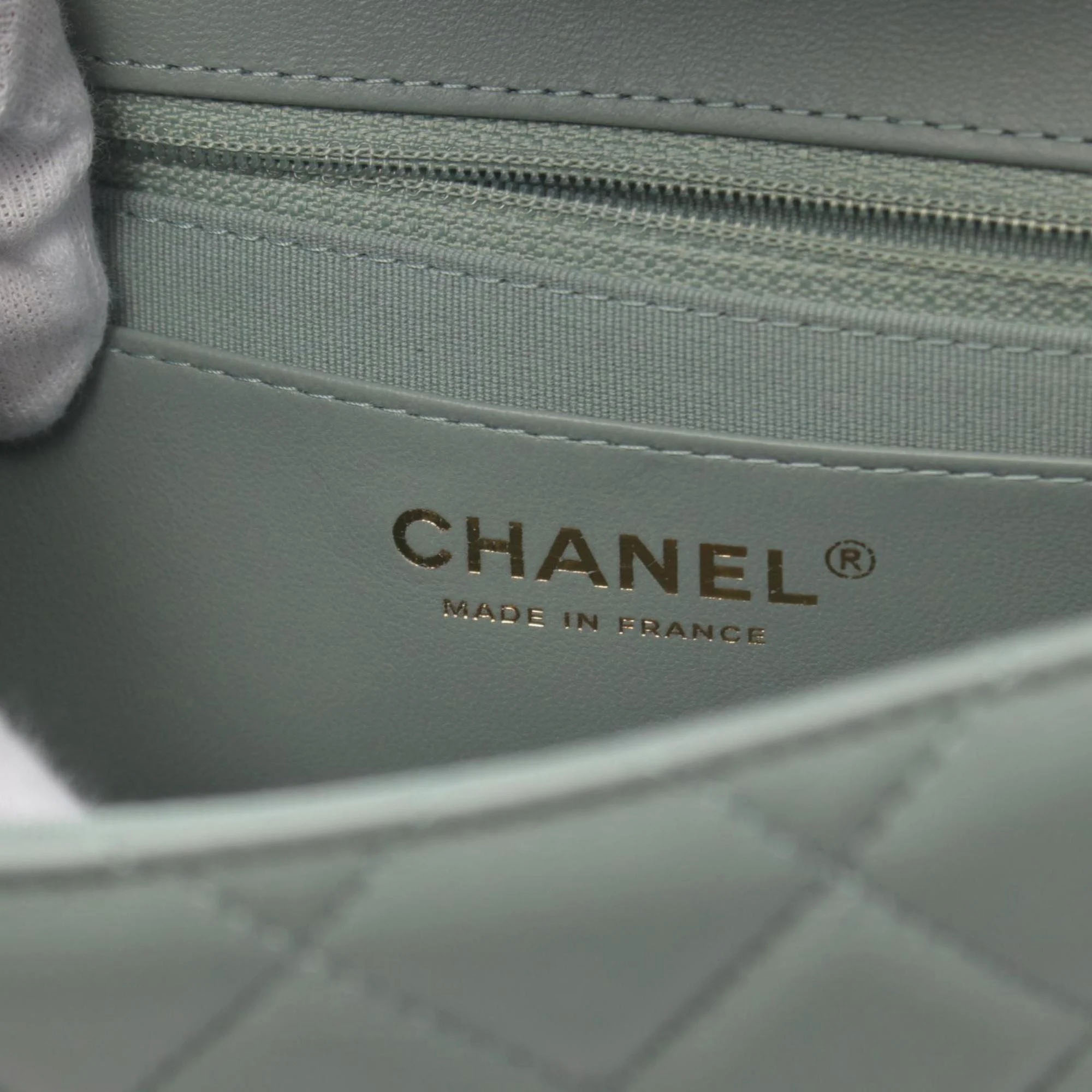 Chanel Lambskin Blue Matelasse Shoulder Bag 