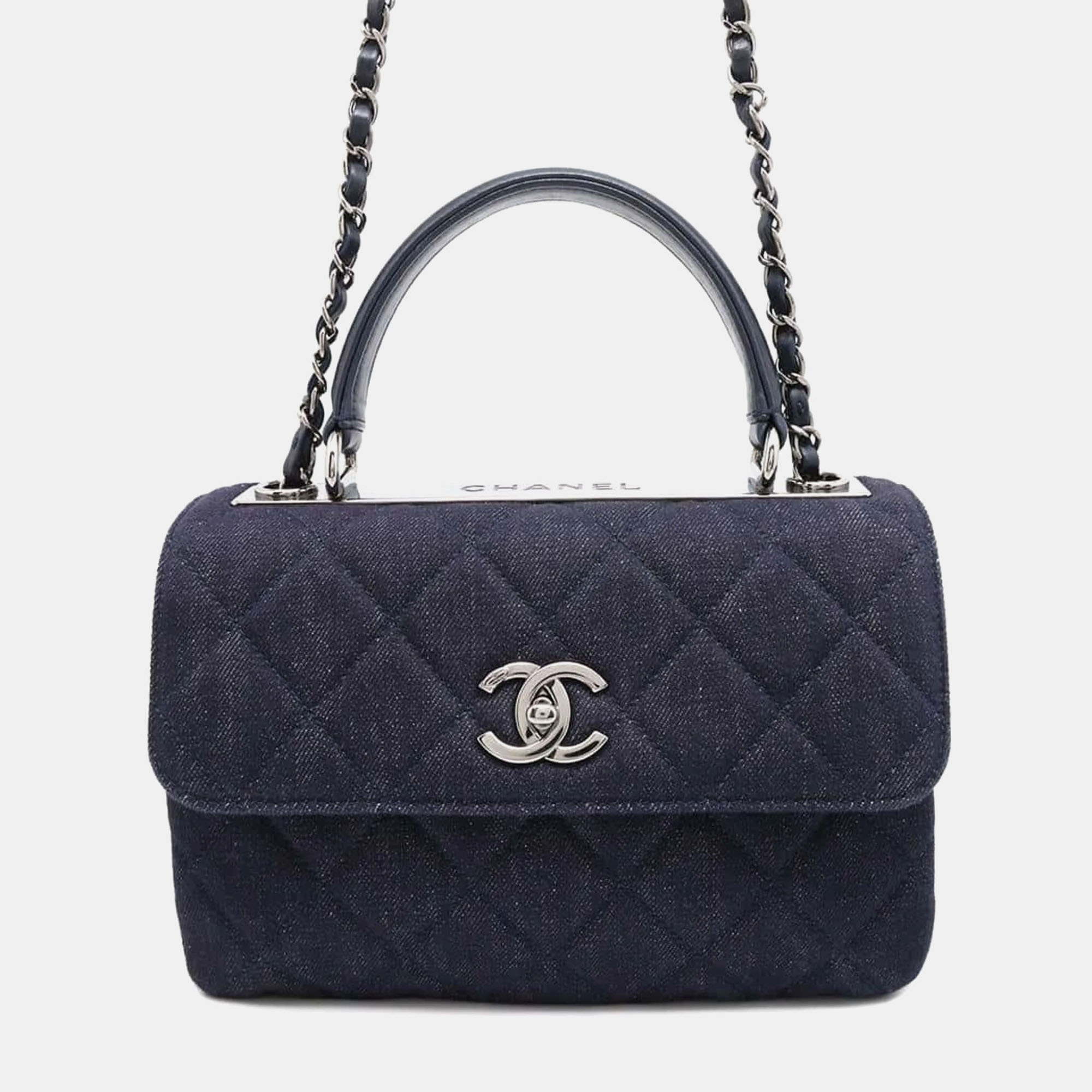 

Chanel Coco Mark Matelasse Denim Bag, Black