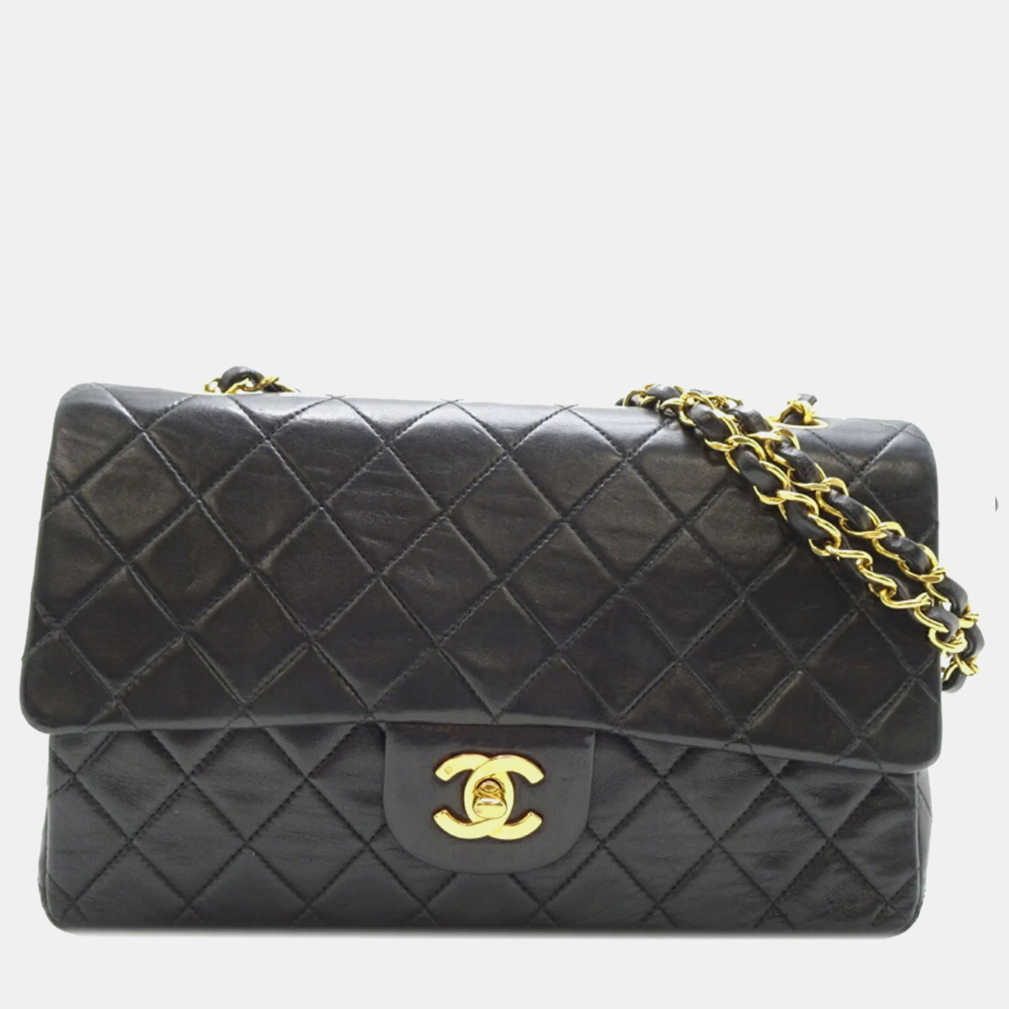 

Chanel Lambskin Black Matelasse 25 Chain Shoulder Bag