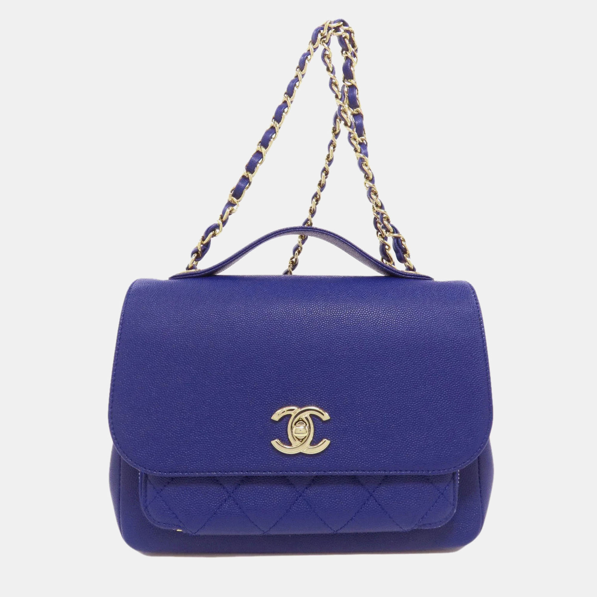 

Chanel Cavir Skin Coco Mark Shoulder Bag, Blue