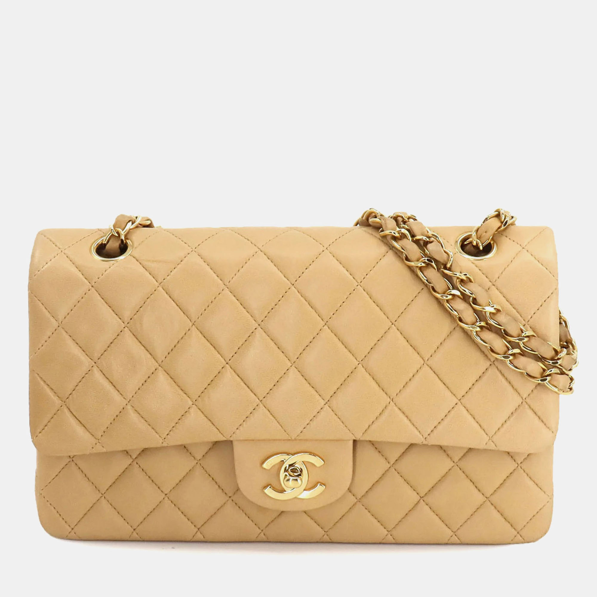 

Chanel Leather Beige Matelasse 25 Chain Shoulder Bag