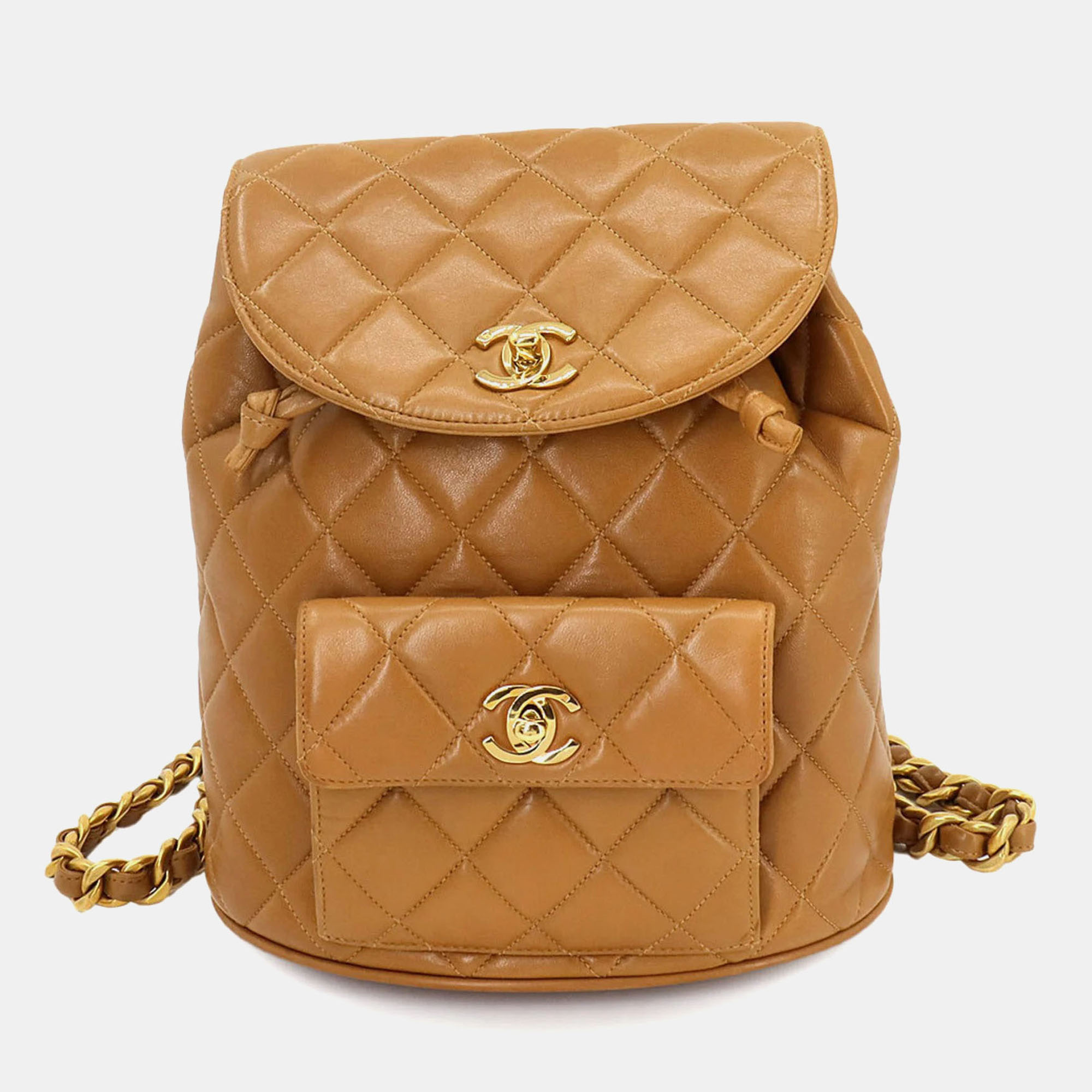 

Chanel Leather Light Brown Duma Matelasse Chain Backpack