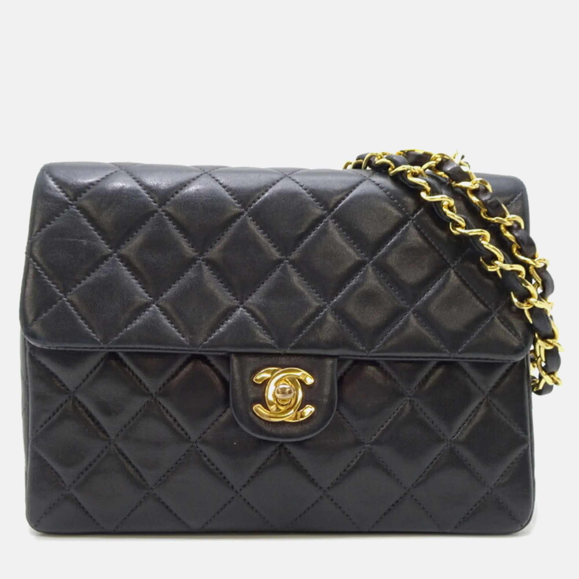 

Chanel Lambskin Black Matelasse 20 Chain Shoulder Bag